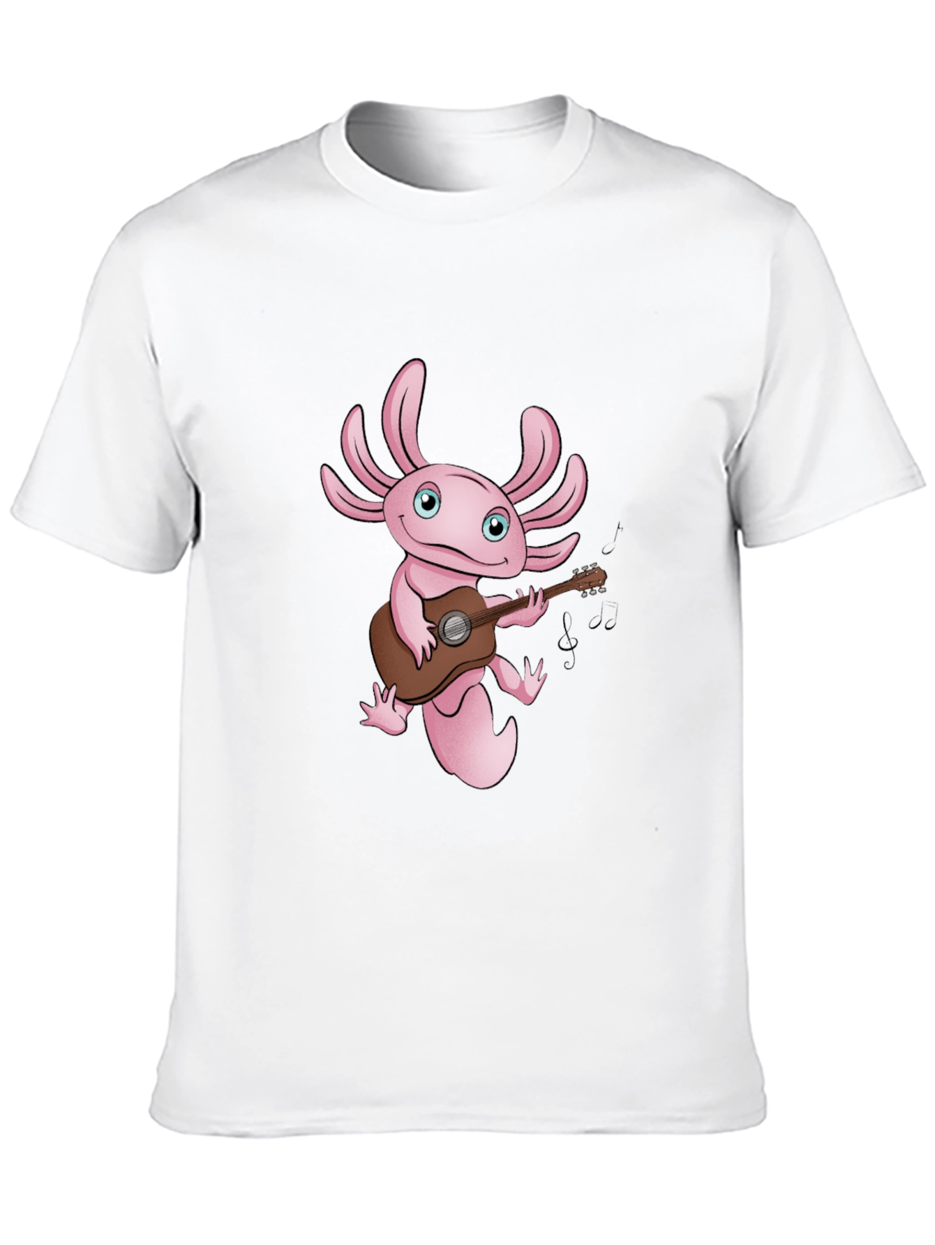 Axolotl Guitar Player Graphic T-Shirt - Black