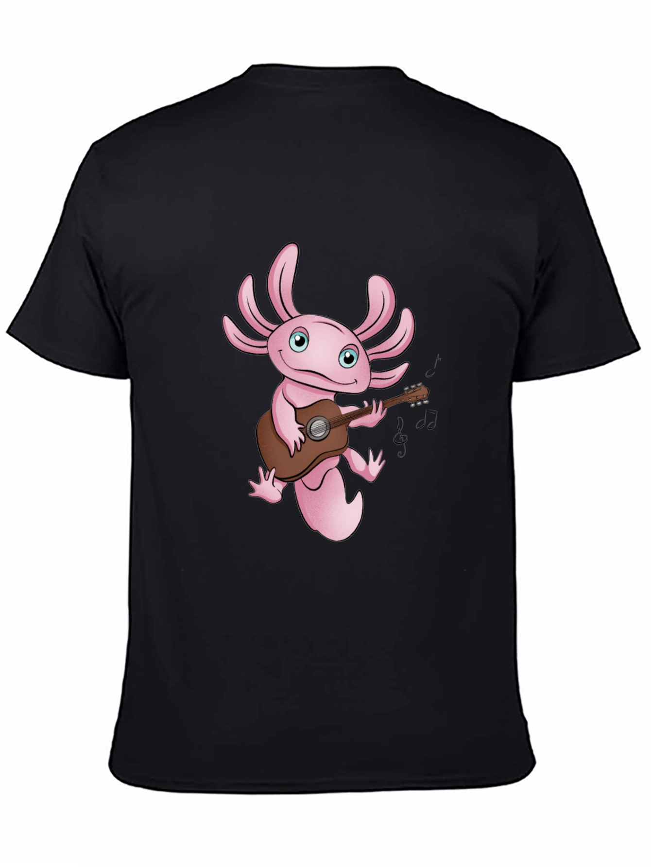 Axolotl Guitar Player Graphic T-Shirt - Black