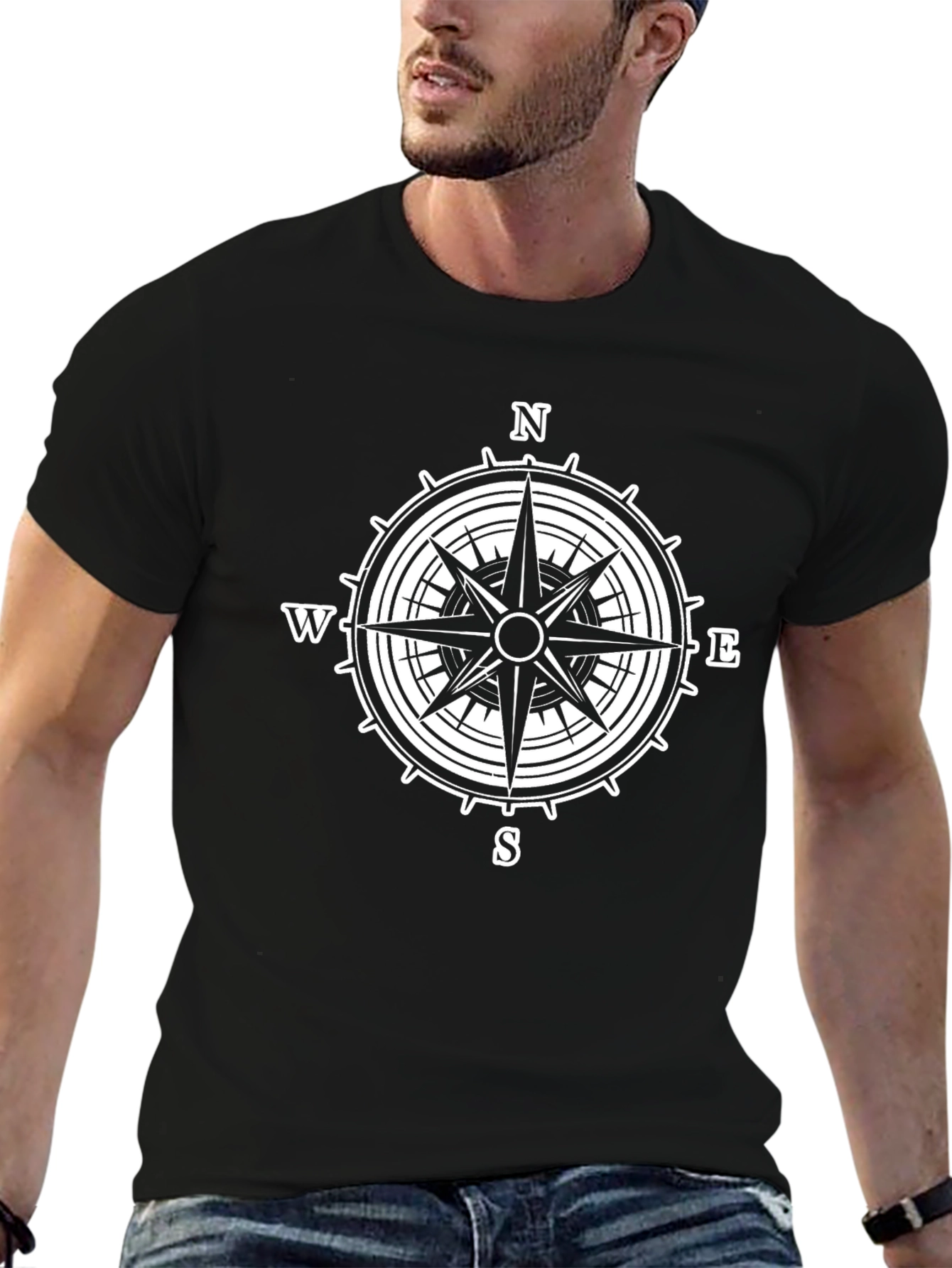 Compass Rose T-Shirt - Black Graphic Tee