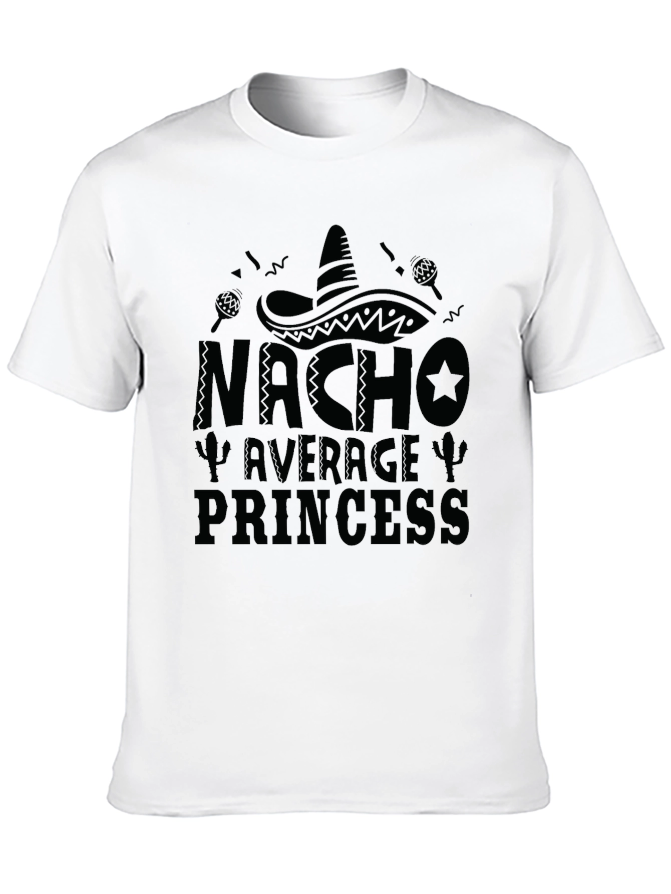 Nacho Average Princess Black Graphic T-Shirt