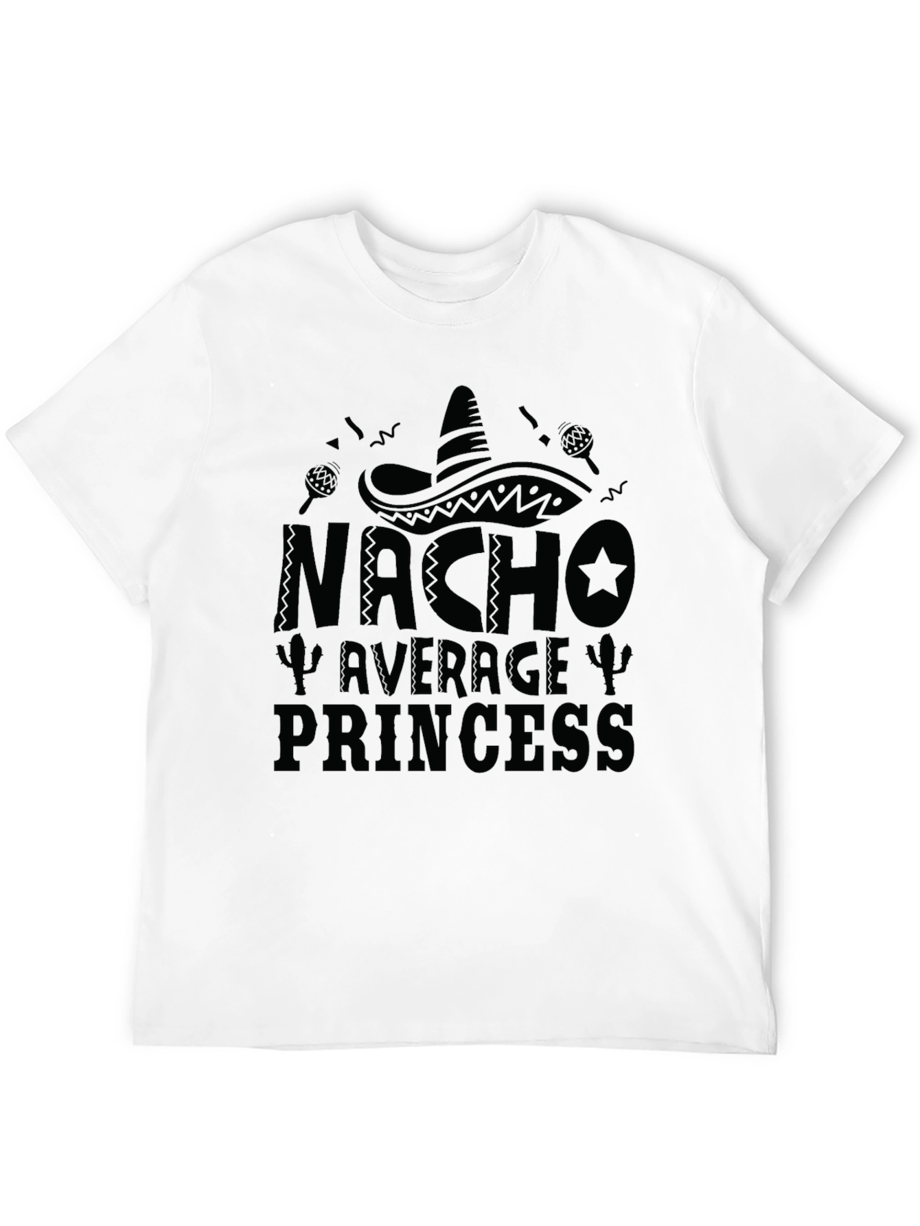 Nacho Average Princess Black Graphic T-Shirt