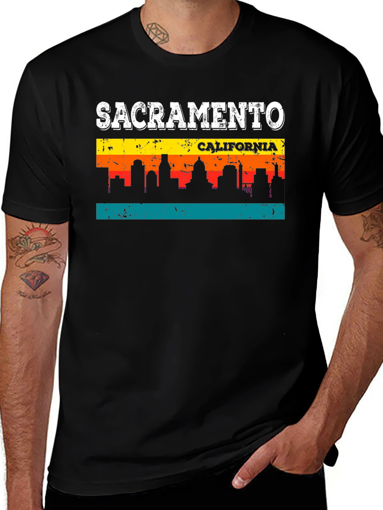 Sacramento California Skyline Graphic T-Shirt