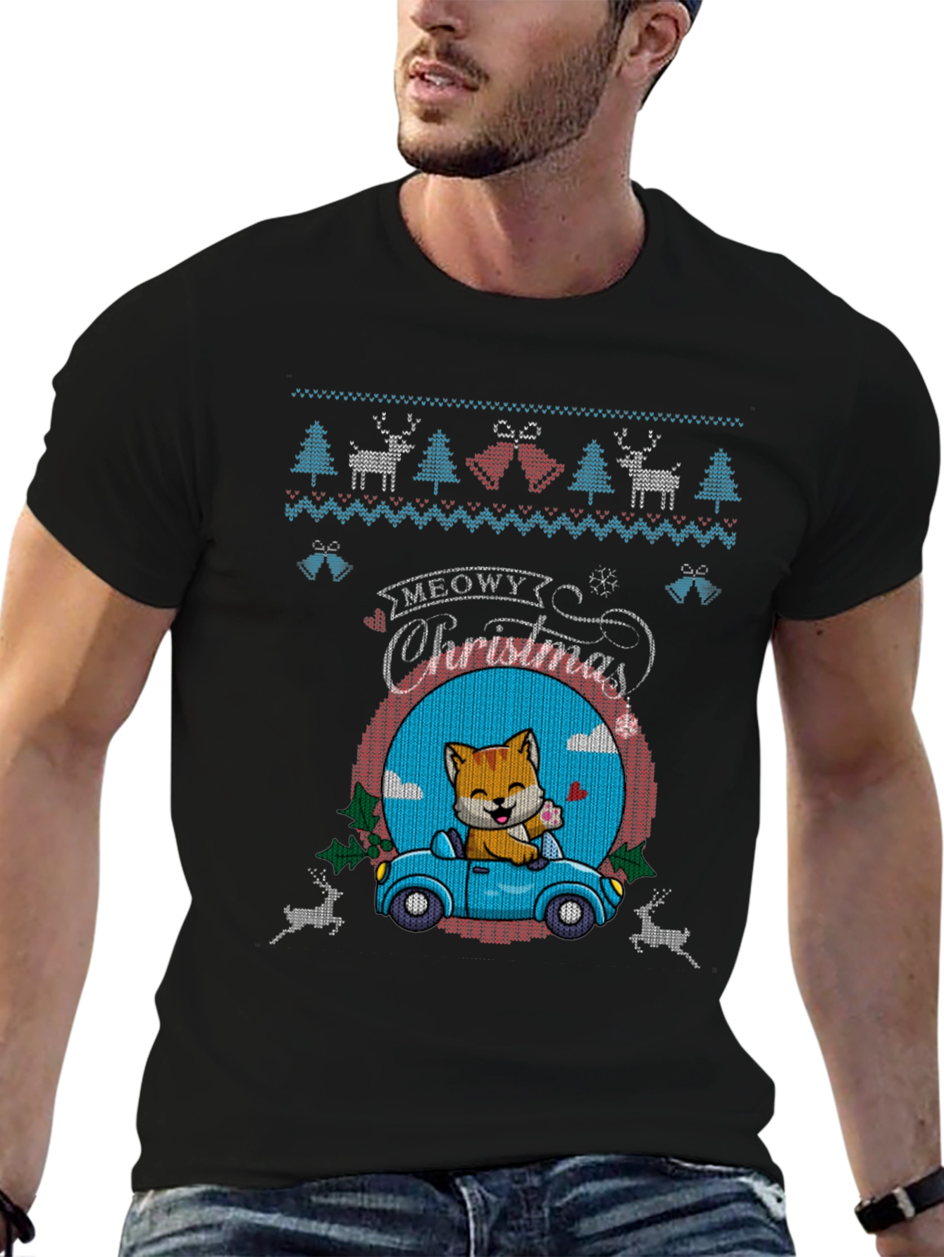 Meowy Christmas Cat Lover T-Shirt