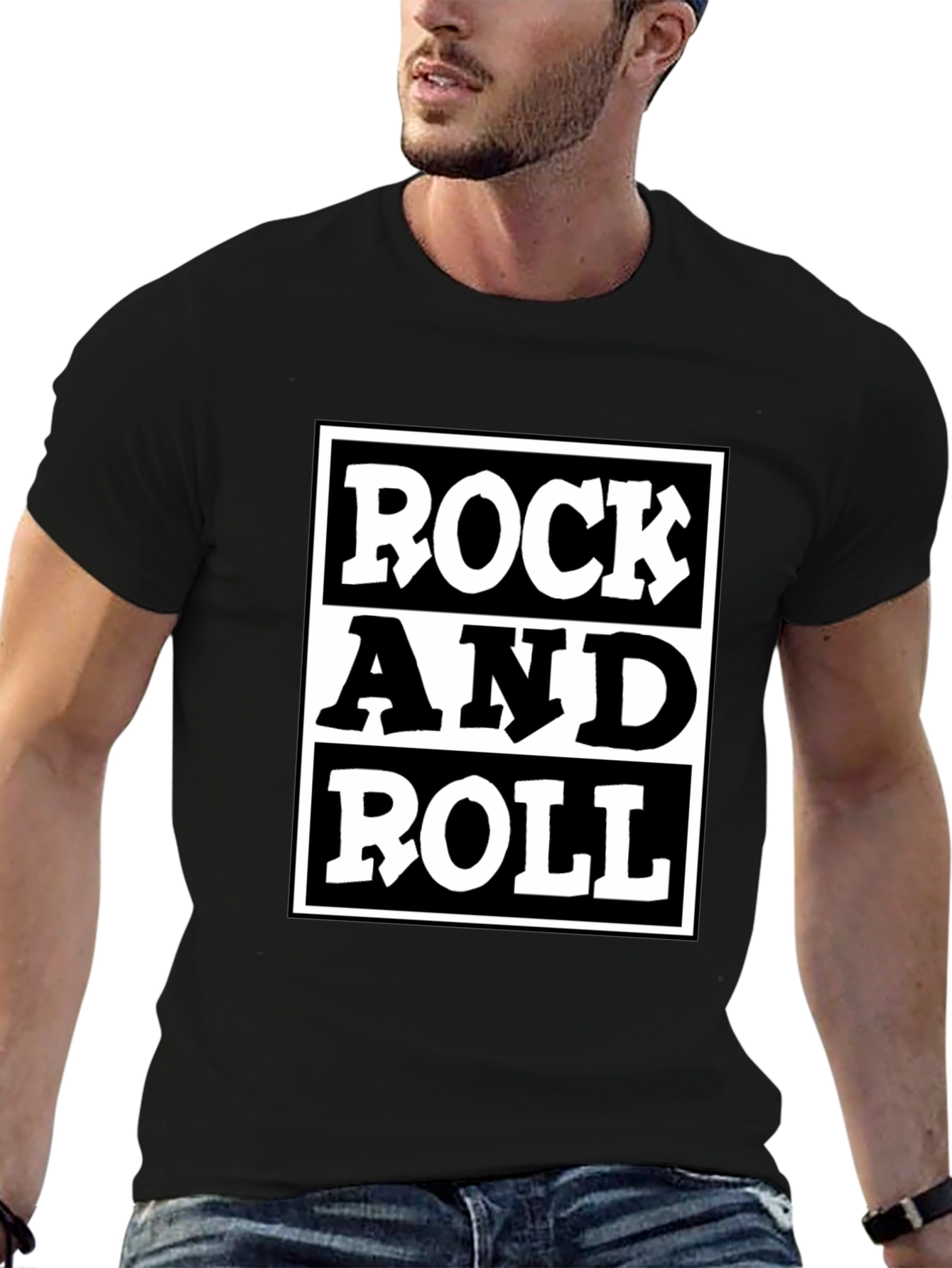 Rock and Roll Graphic T-Shirt - Black
