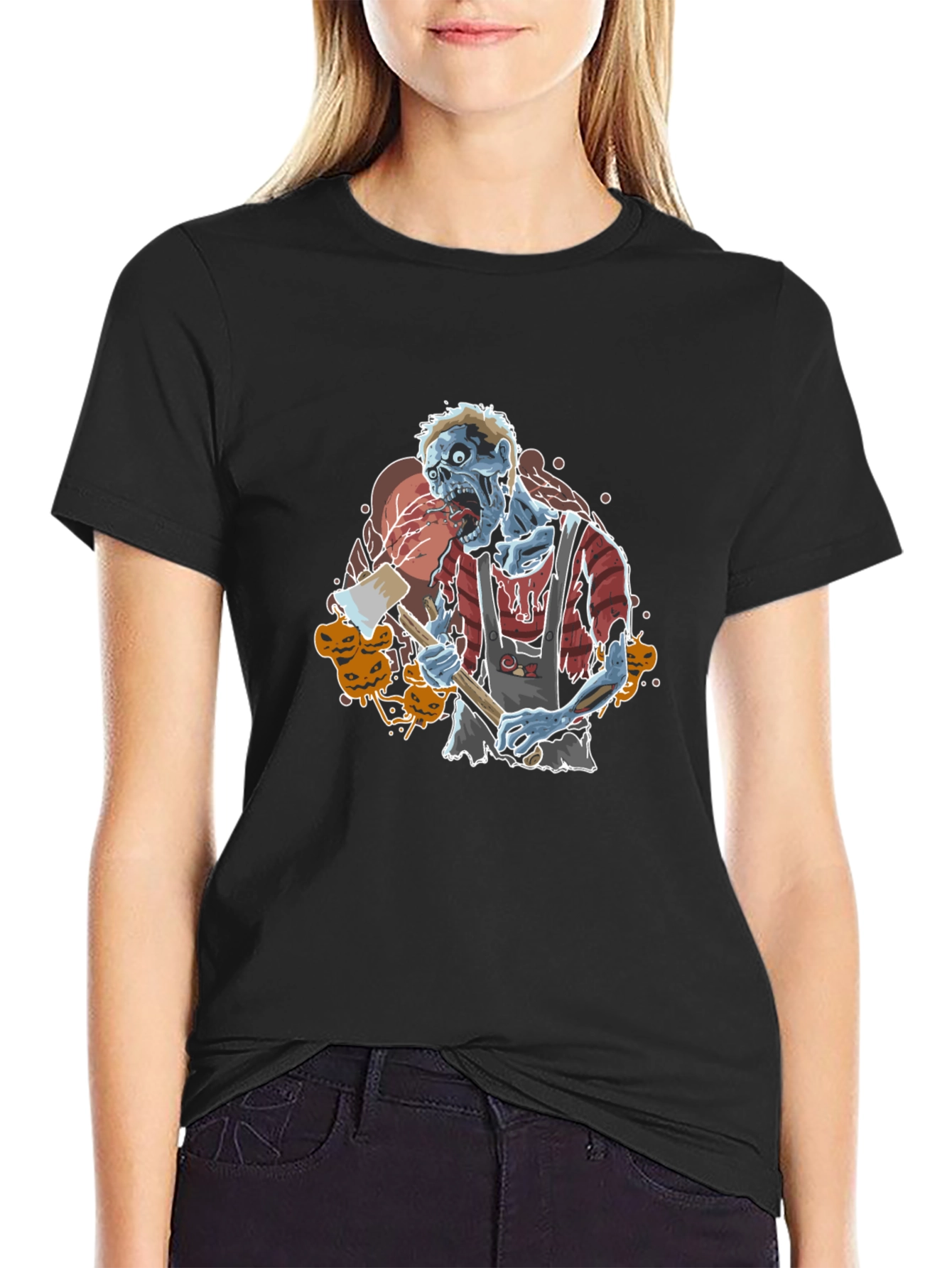 Zombie Butcher Graphic Tee - Halloween Style