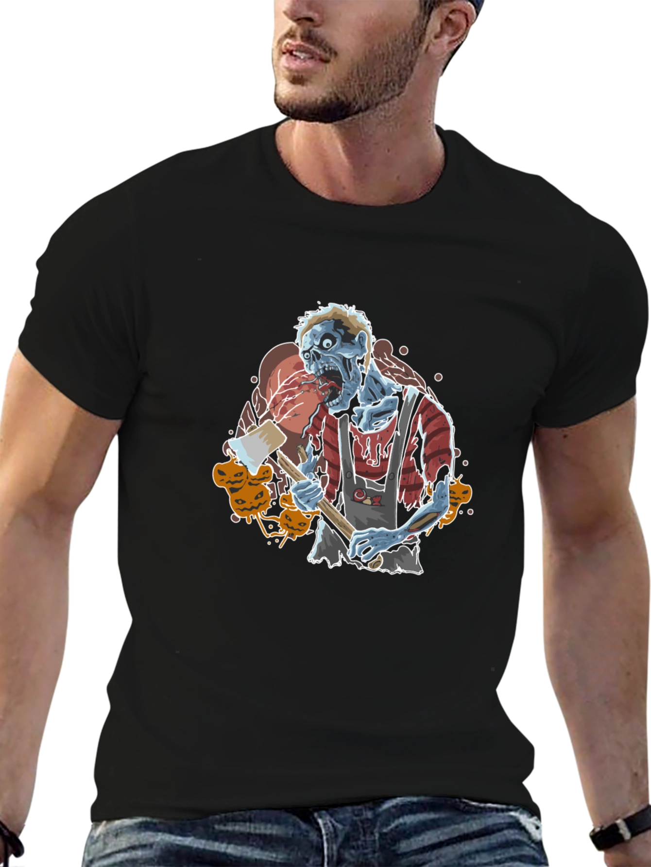 Zombie Butcher Graphic Tee - Halloween Style