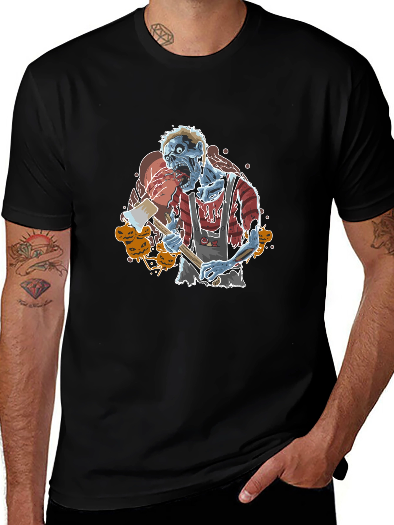 Zombie Butcher Graphic Tee - Halloween Style