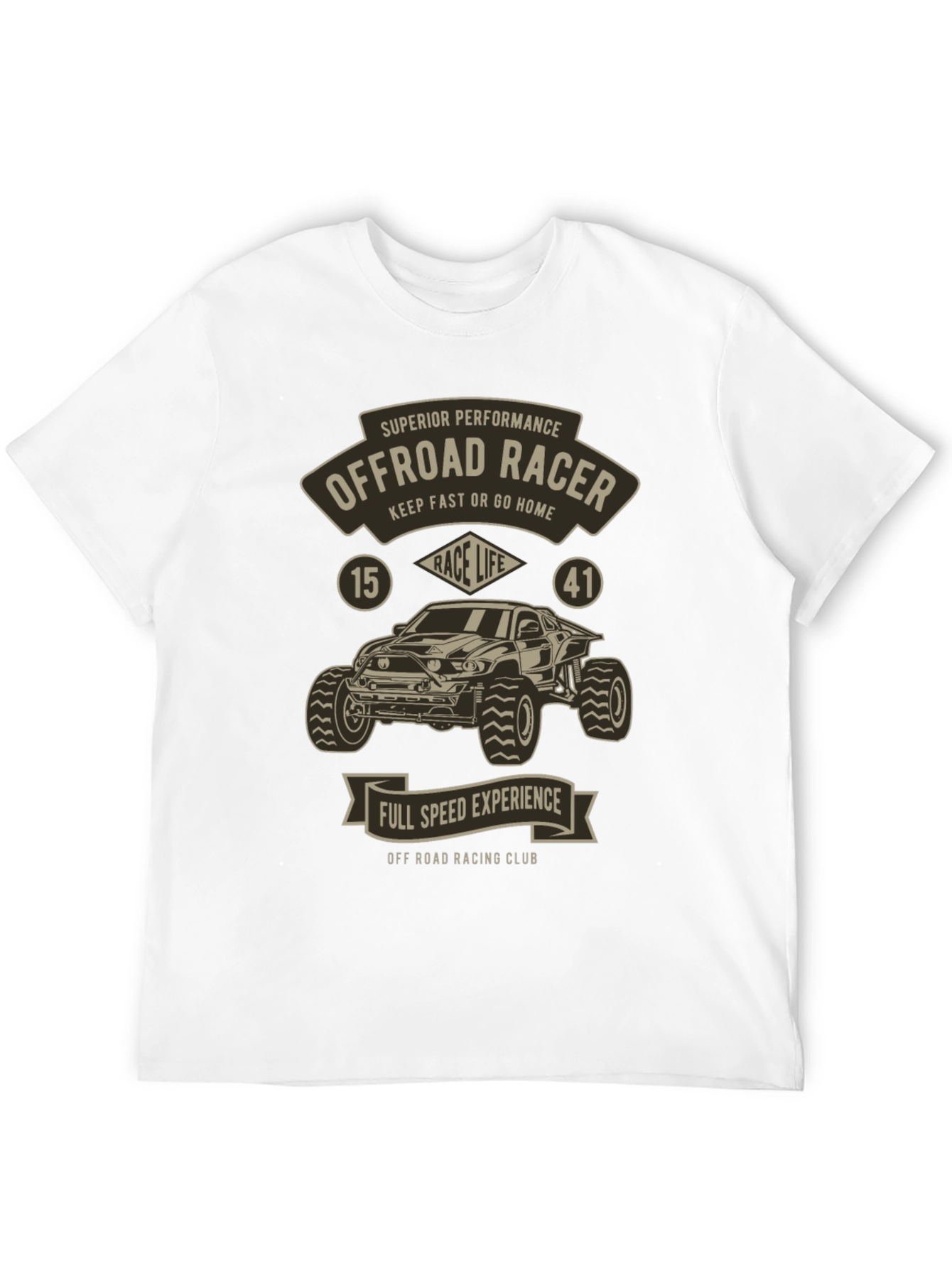 Offroad Racer Graphic Print Mens T-Shirt
