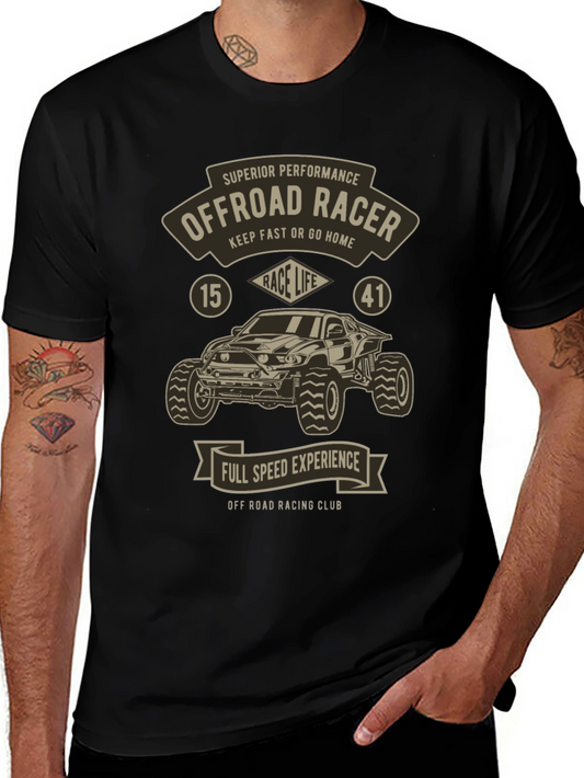 Offroad Racer Graphic Print Mens T-Shirt