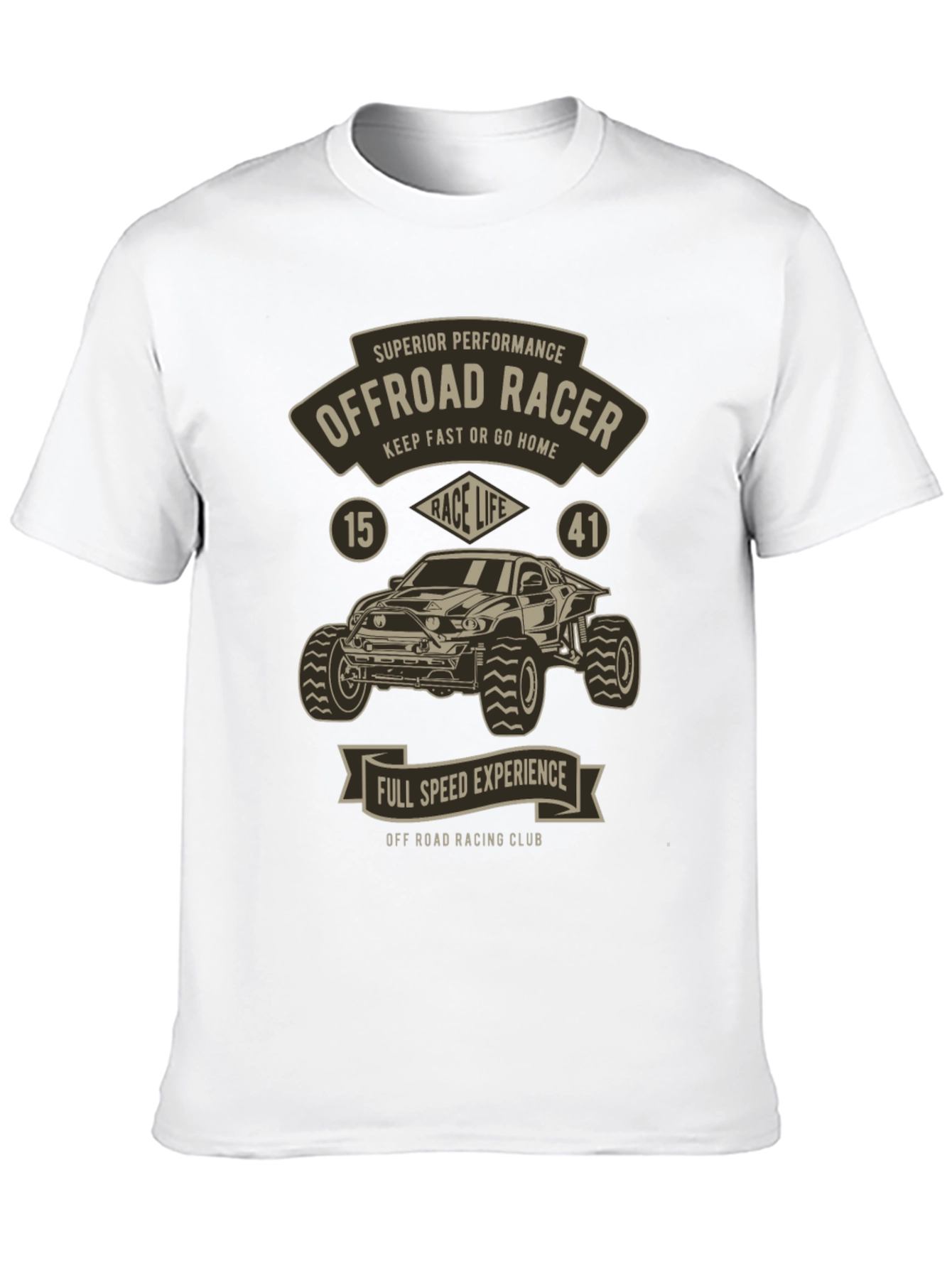 Offroad Racer Graphic Print Mens T-Shirt