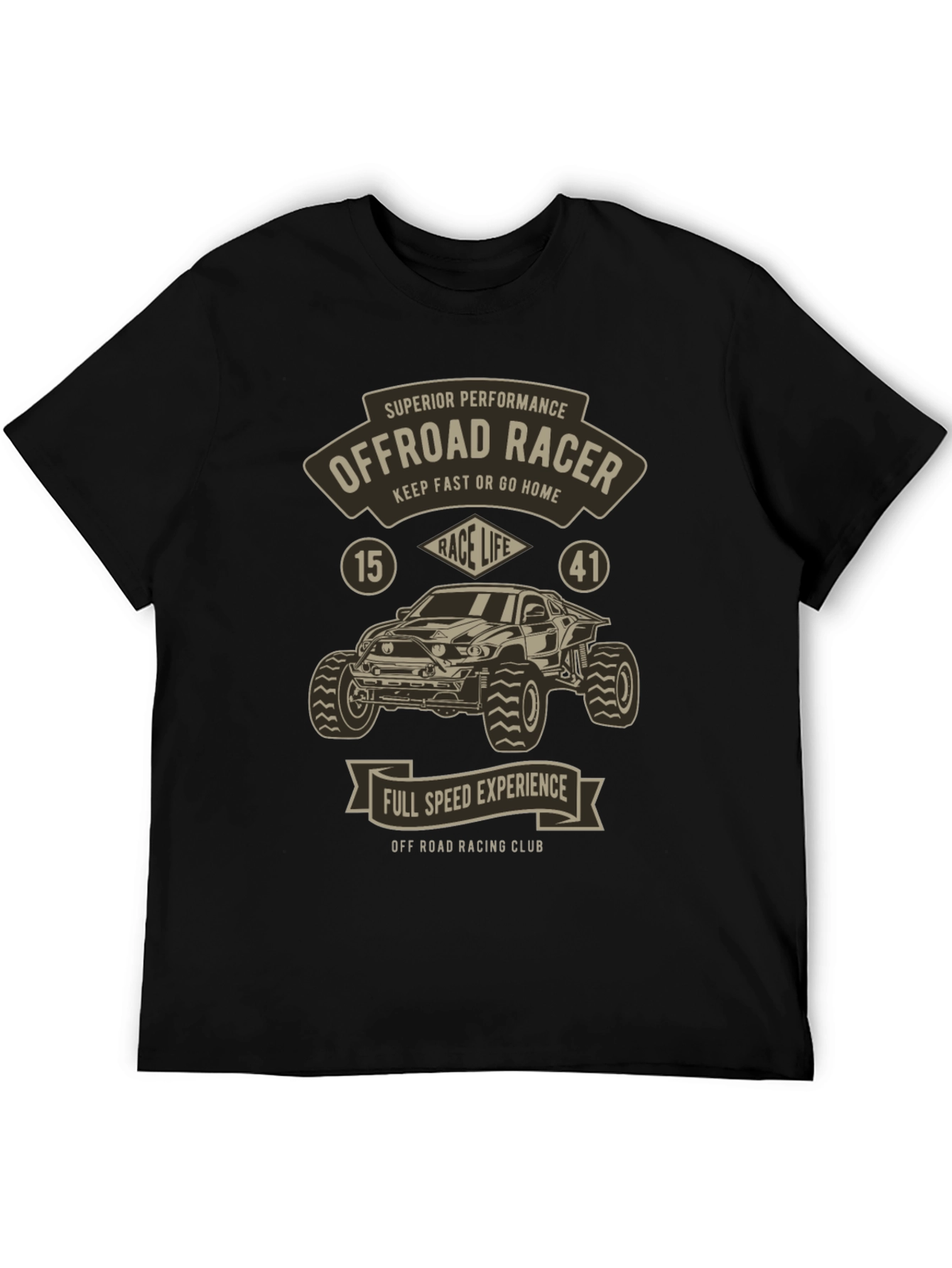 Offroad Racer Graphic Print Mens T-Shirt