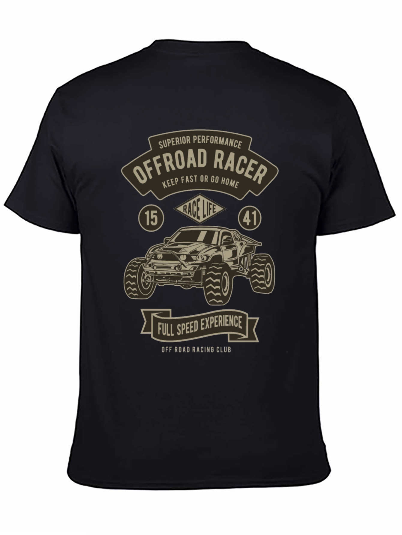 Offroad Racer Graphic Print Mens T-Shirt