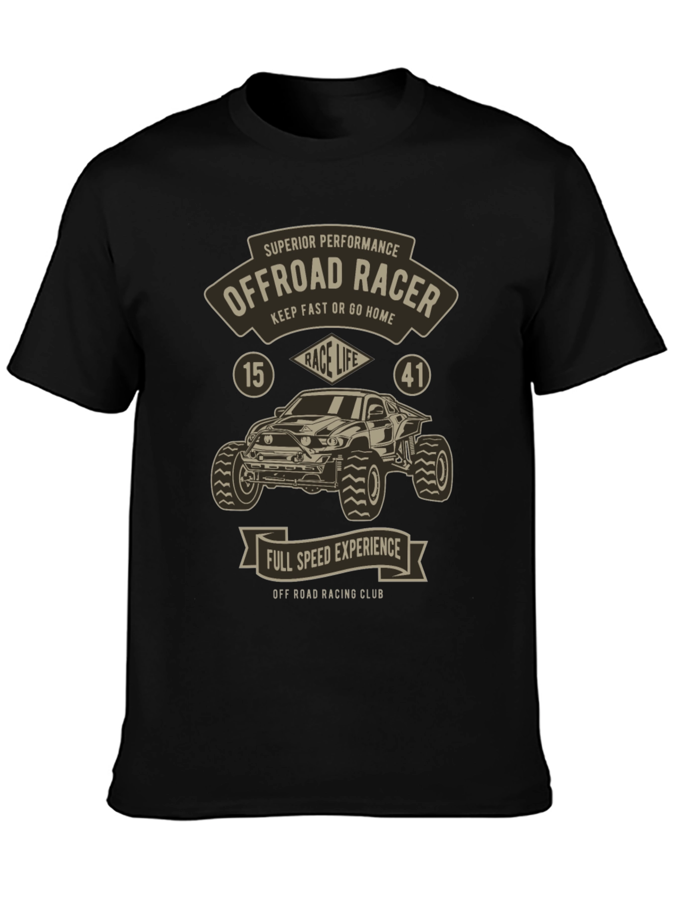 Offroad Racer Graphic Print Mens T-Shirt
