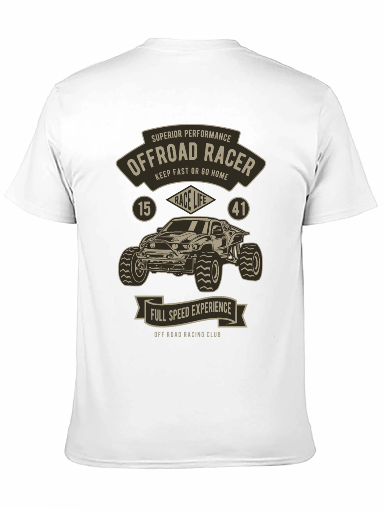 Offroad Racer Graphic Print Mens T-Shirt