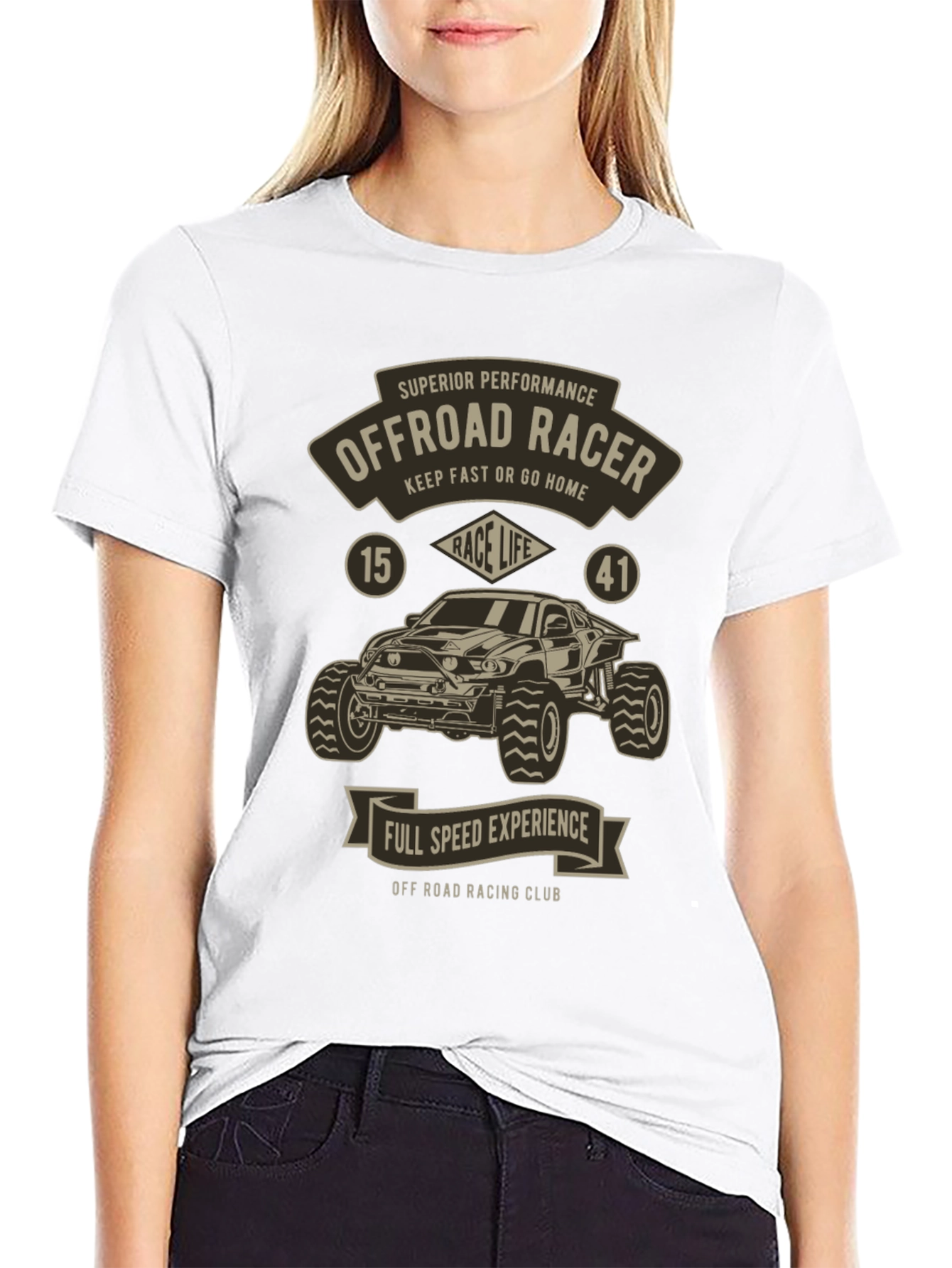 Offroad Racer Graphic Print Mens T-Shirt
