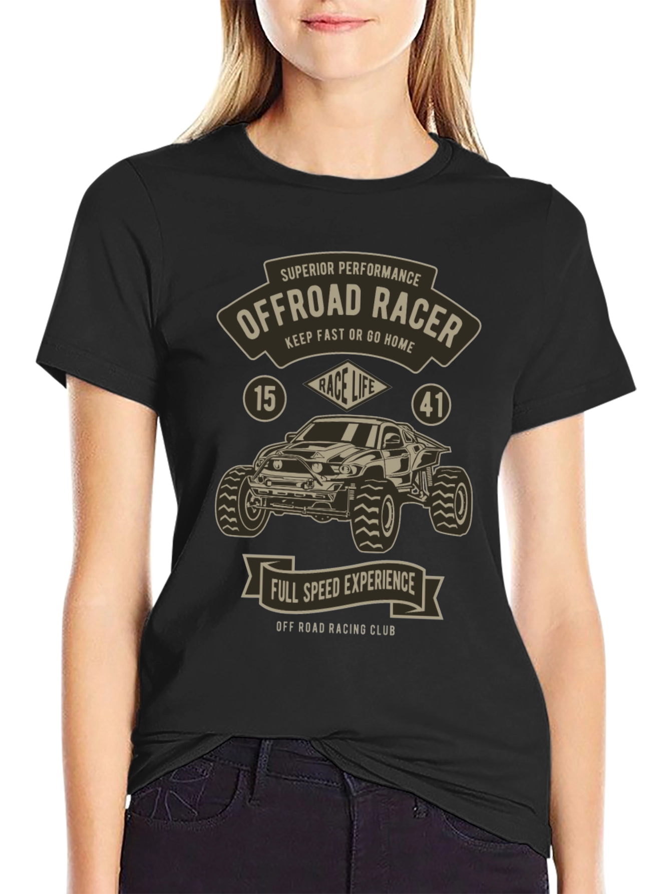 Offroad Racer Graphic Print Mens T-Shirt