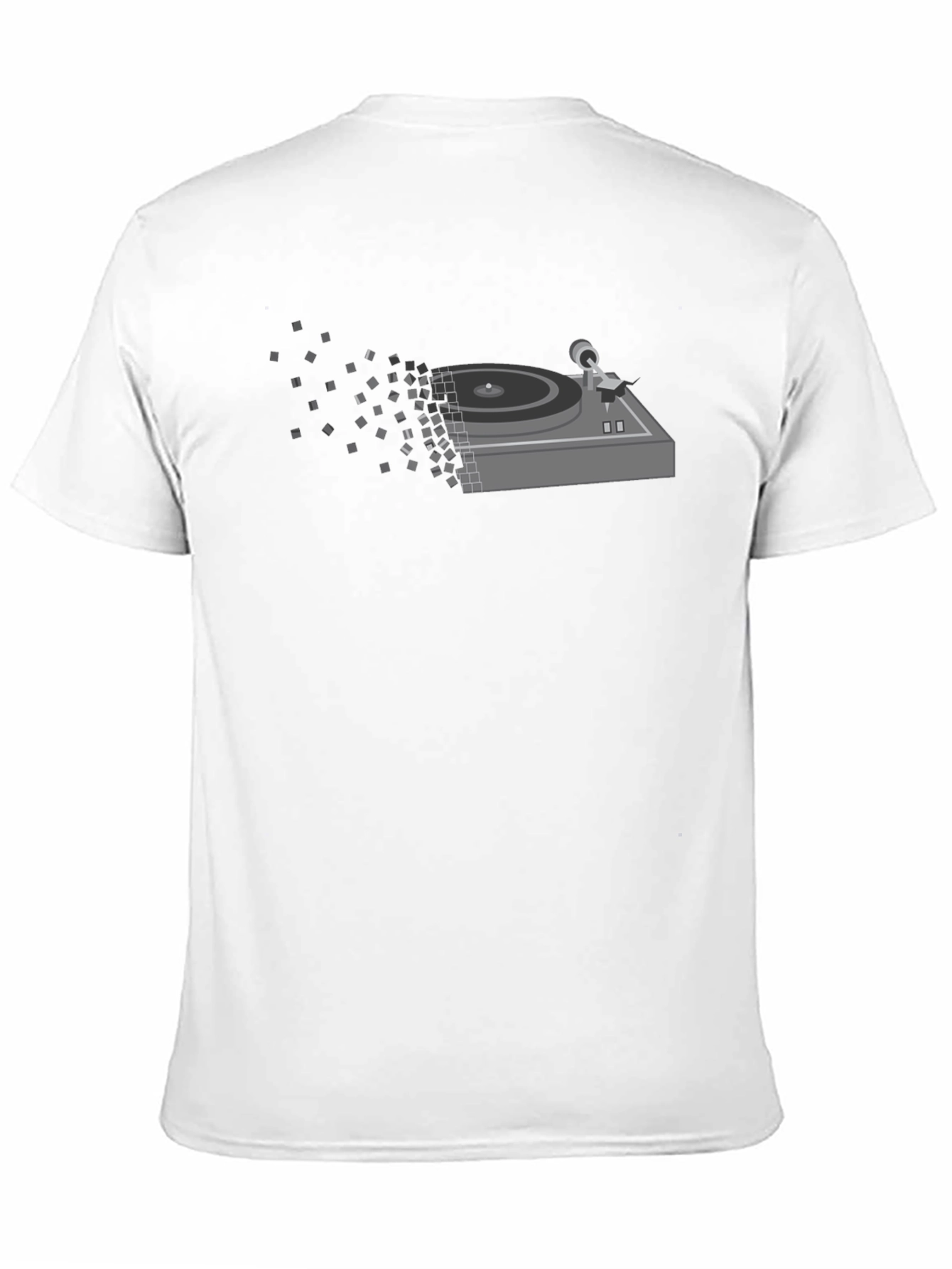 Pixelated Turntable Graphic T-Shirt - Black
