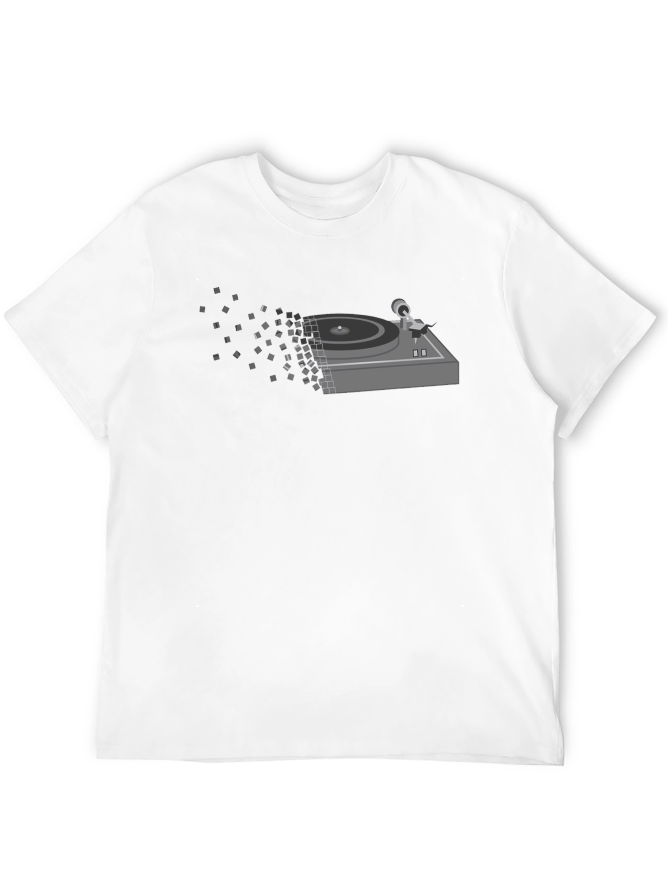 Pixelated Turntable Graphic T-Shirt - Black