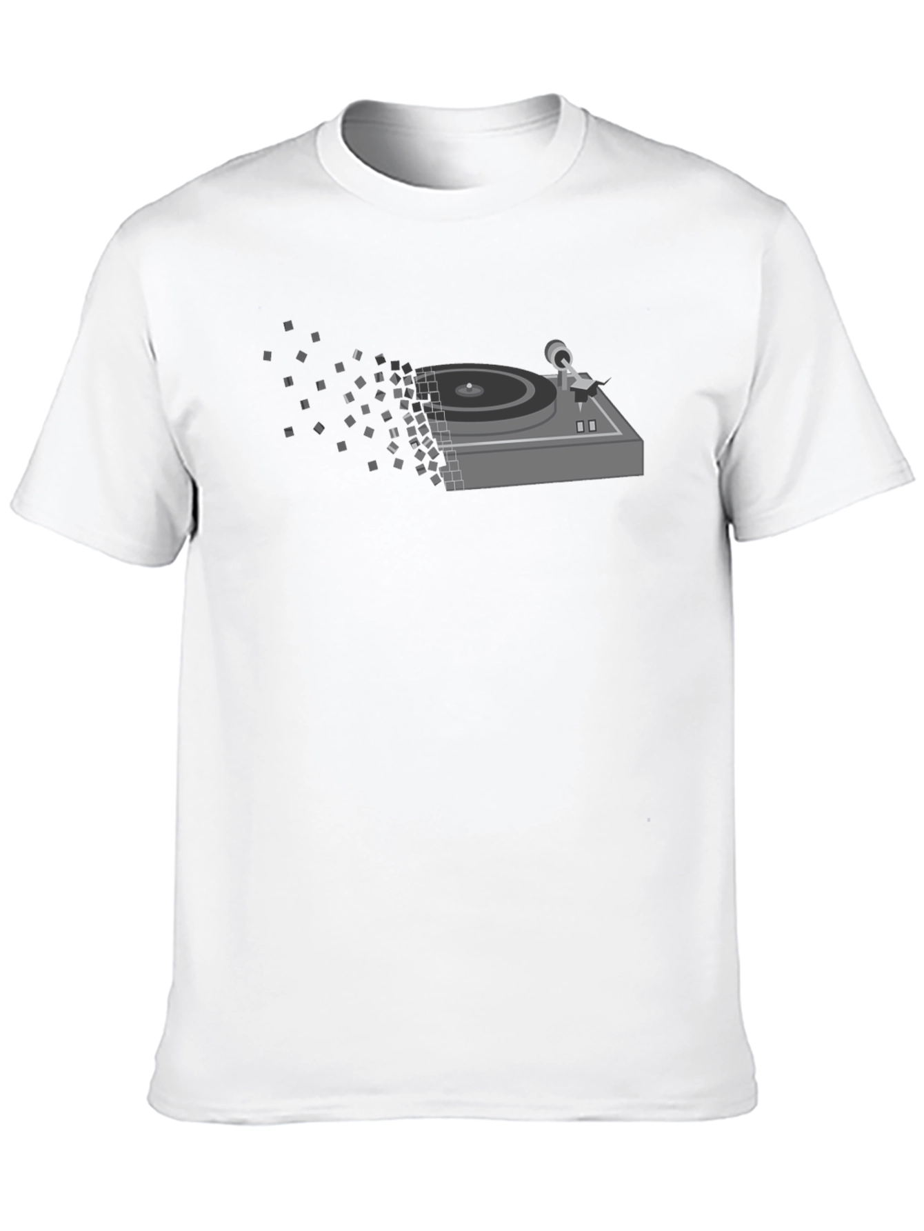 Pixelated Turntable Graphic T-Shirt - Black