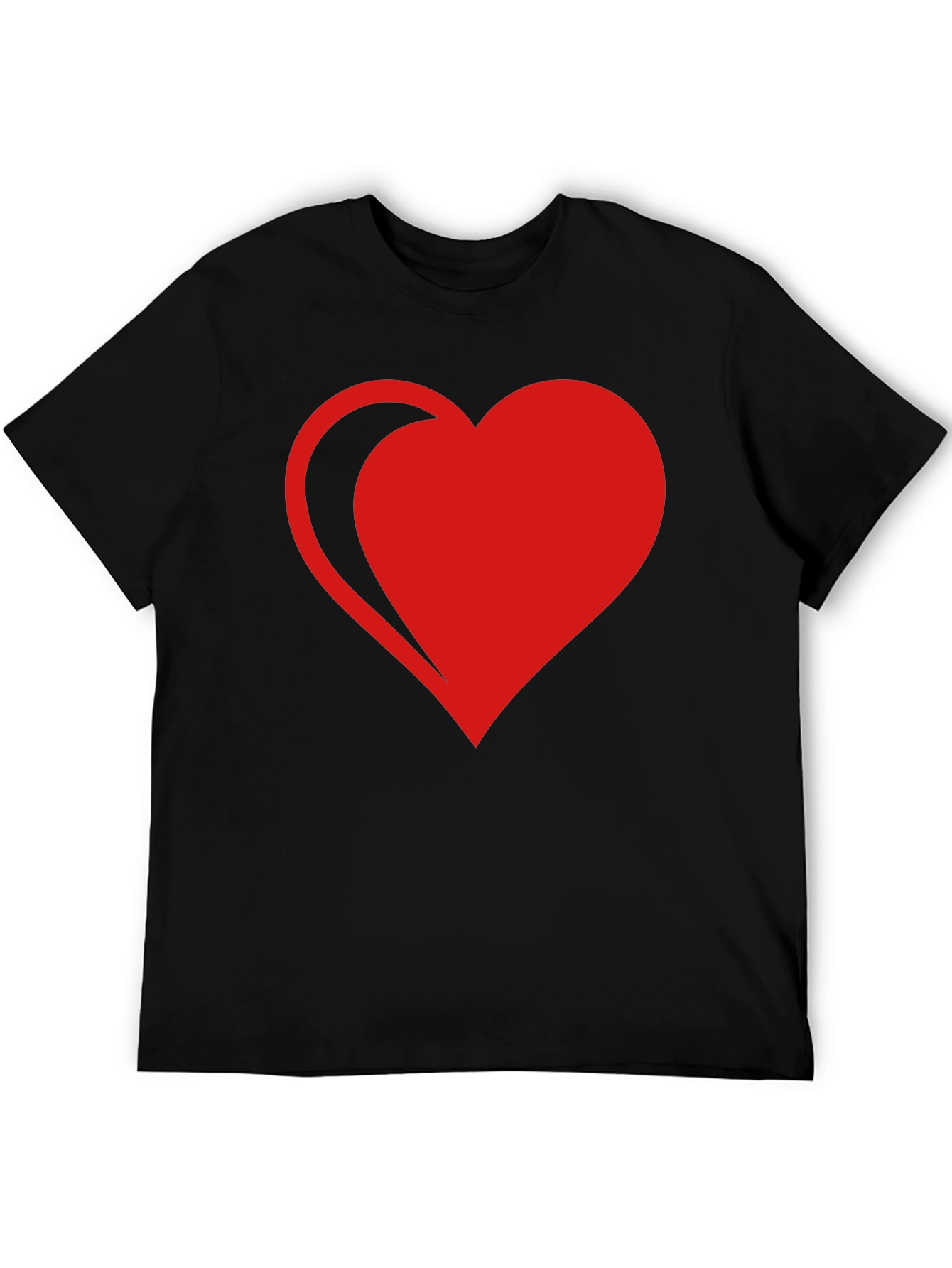 Red Heart Graphic Black T-Shirt