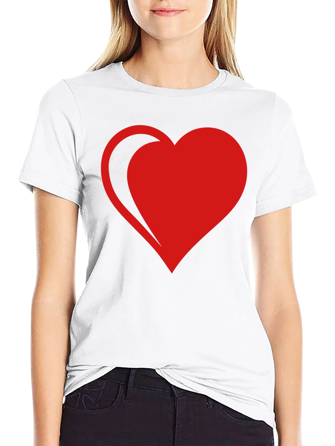 Red Heart Graphic Black T-Shirt
