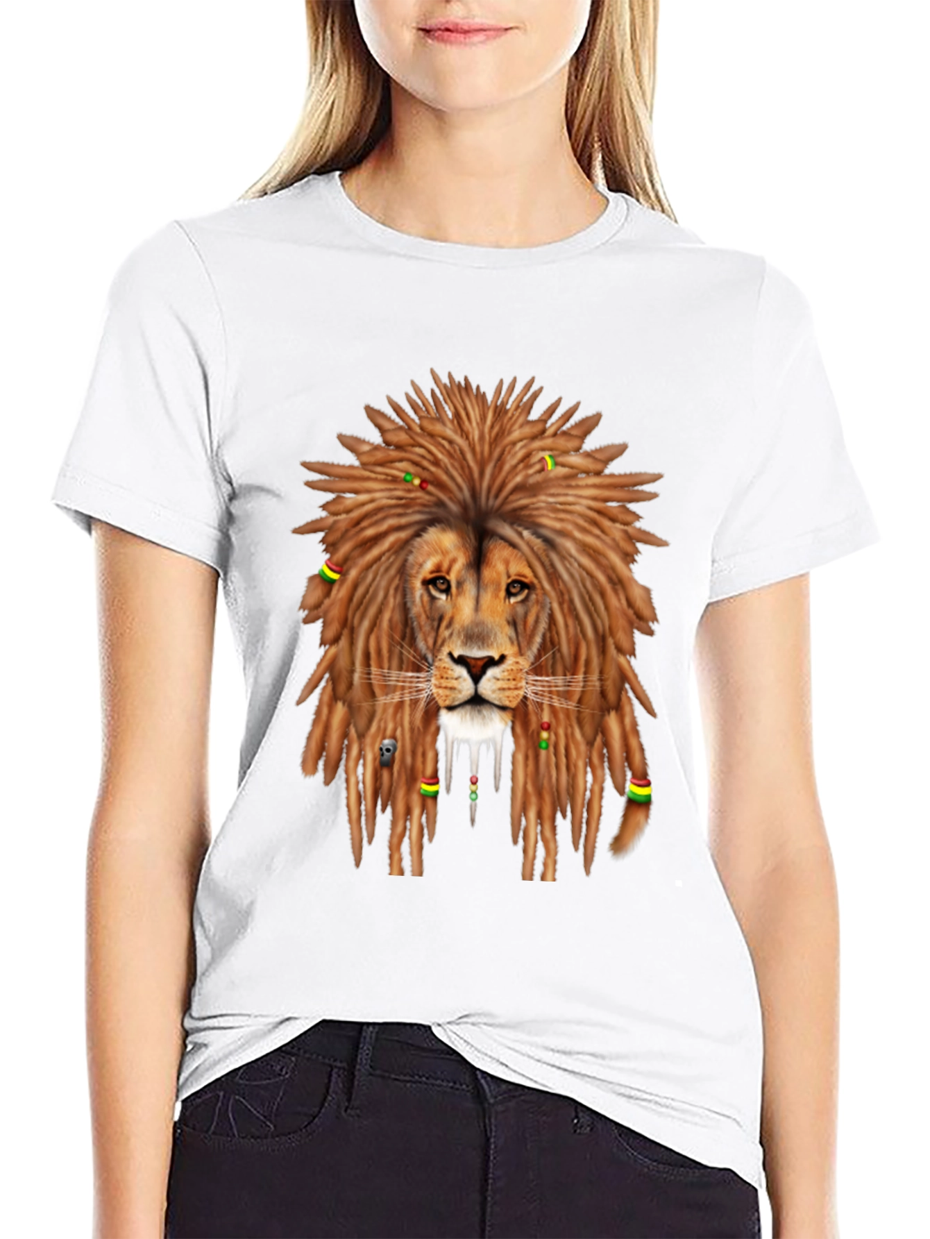 Rasta Lion Graphic Tee - Mens Black T-Shirt