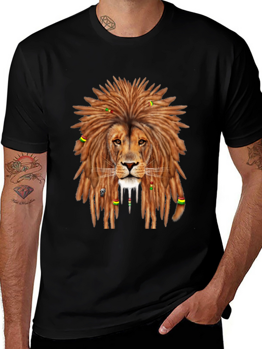 Rasta Lion Graphic Tee - Mens Black T-Shirt