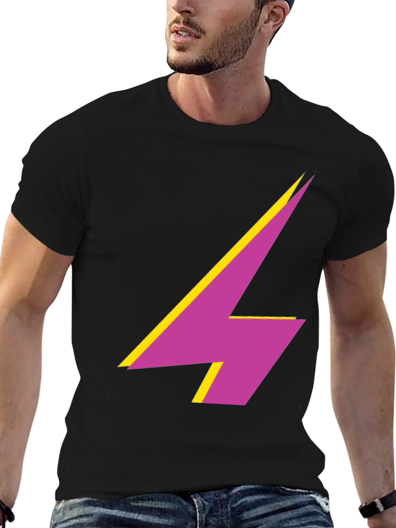 Bold Lightning Bolt Graphic Tee - Modern Style