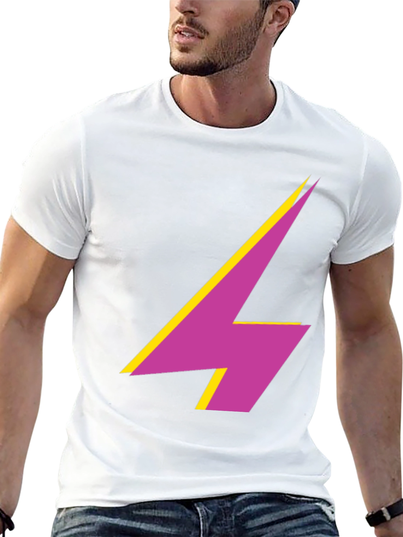 Bold Lightning Bolt Graphic Tee - Modern Style