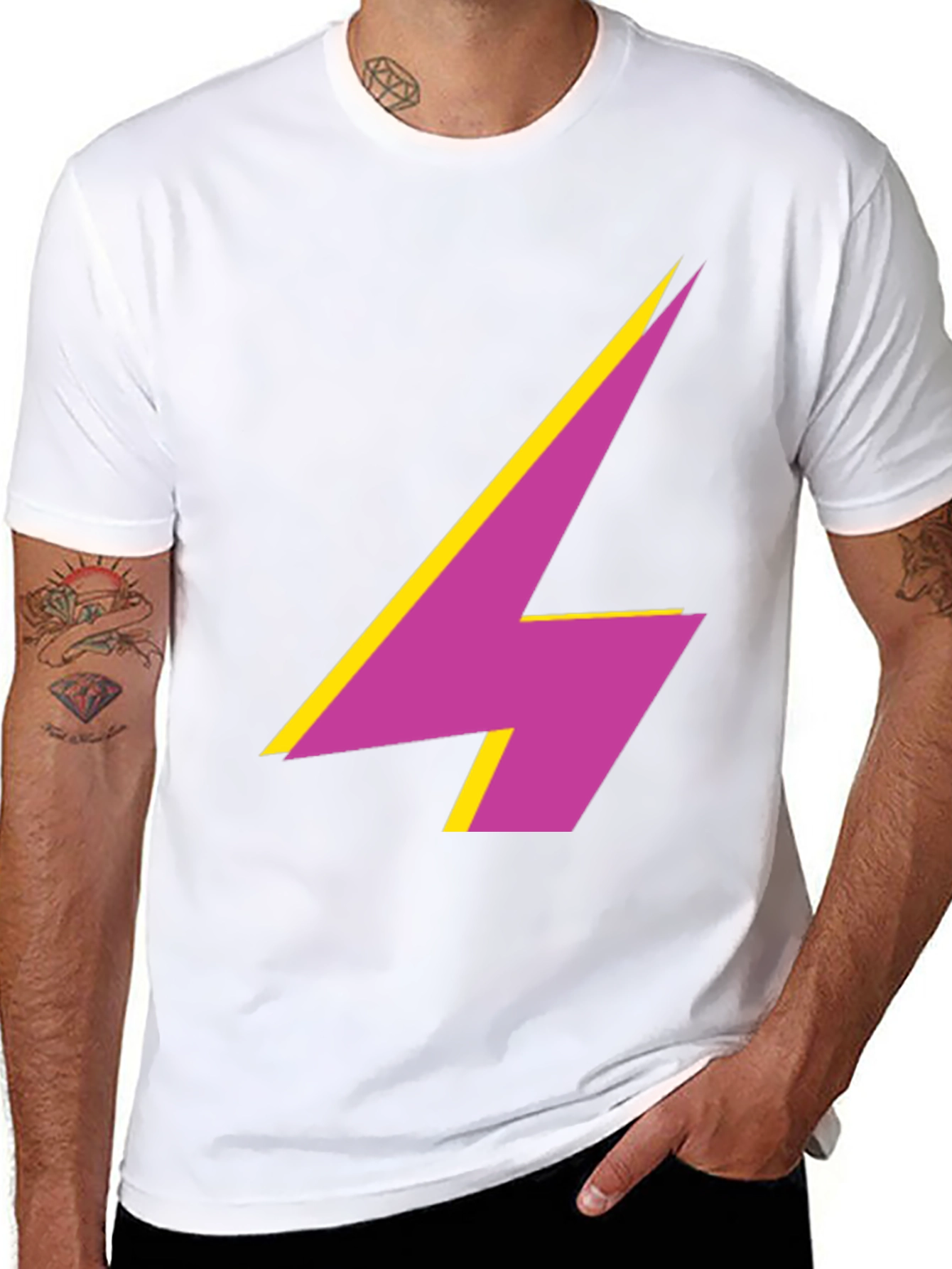Bold Lightning Bolt Graphic Tee - Modern Style