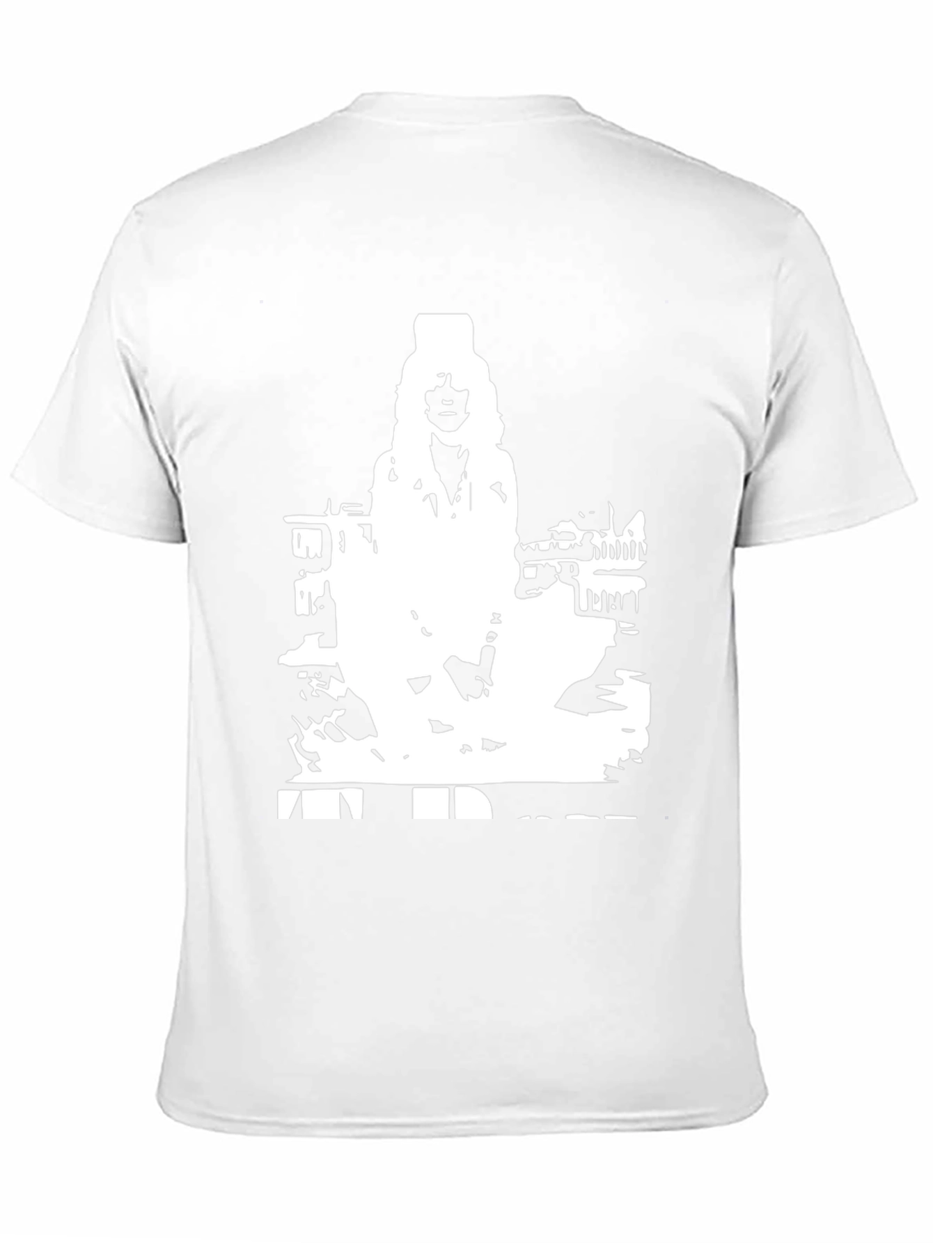 Black T-Shirt with White Figure Graphic Print