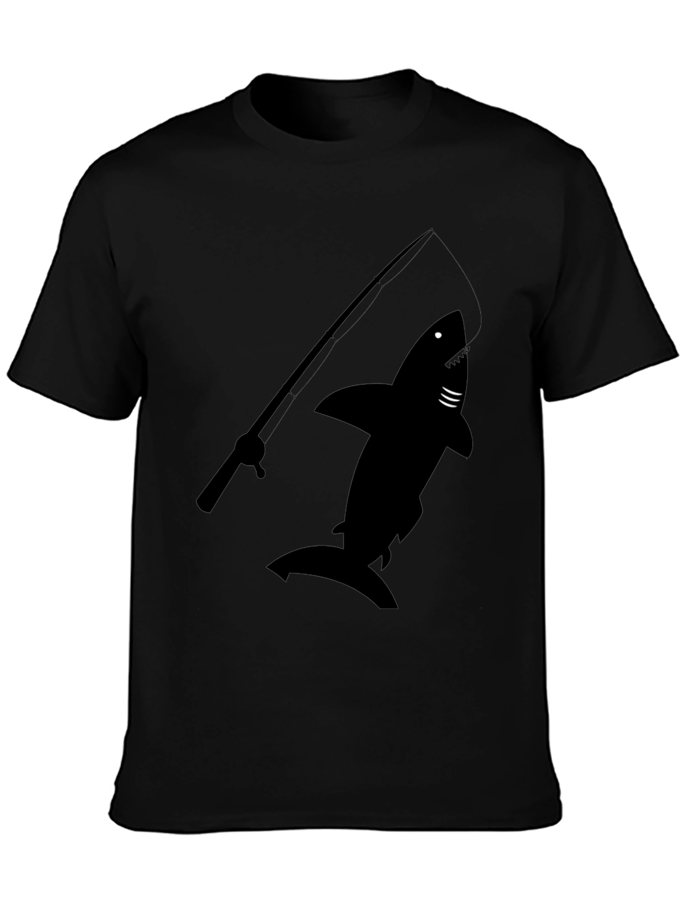 Shark Fishing Rod Graphic T-Shirt