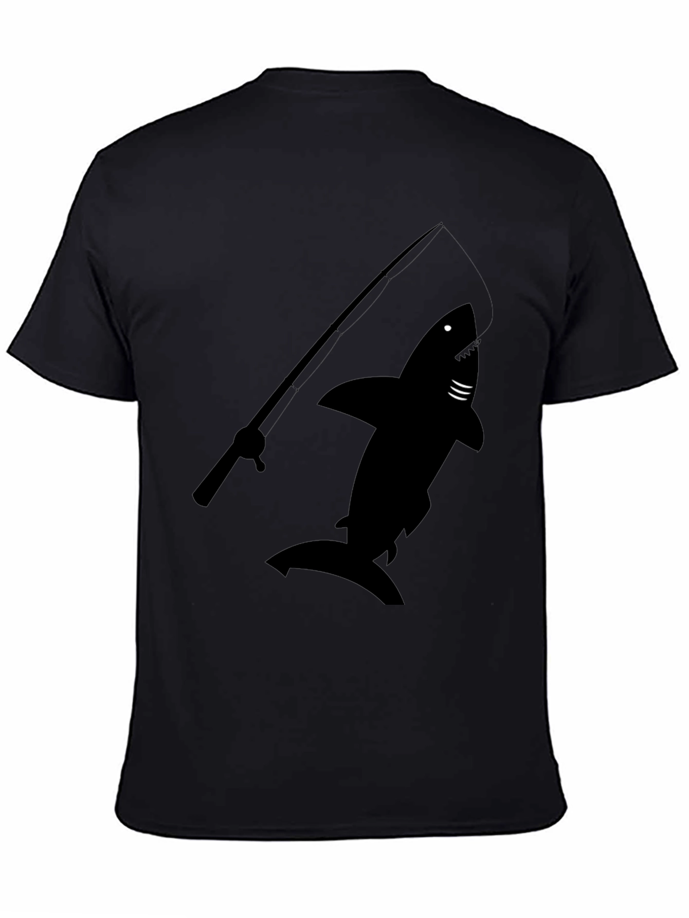 Shark Fishing Rod Graphic T-Shirt