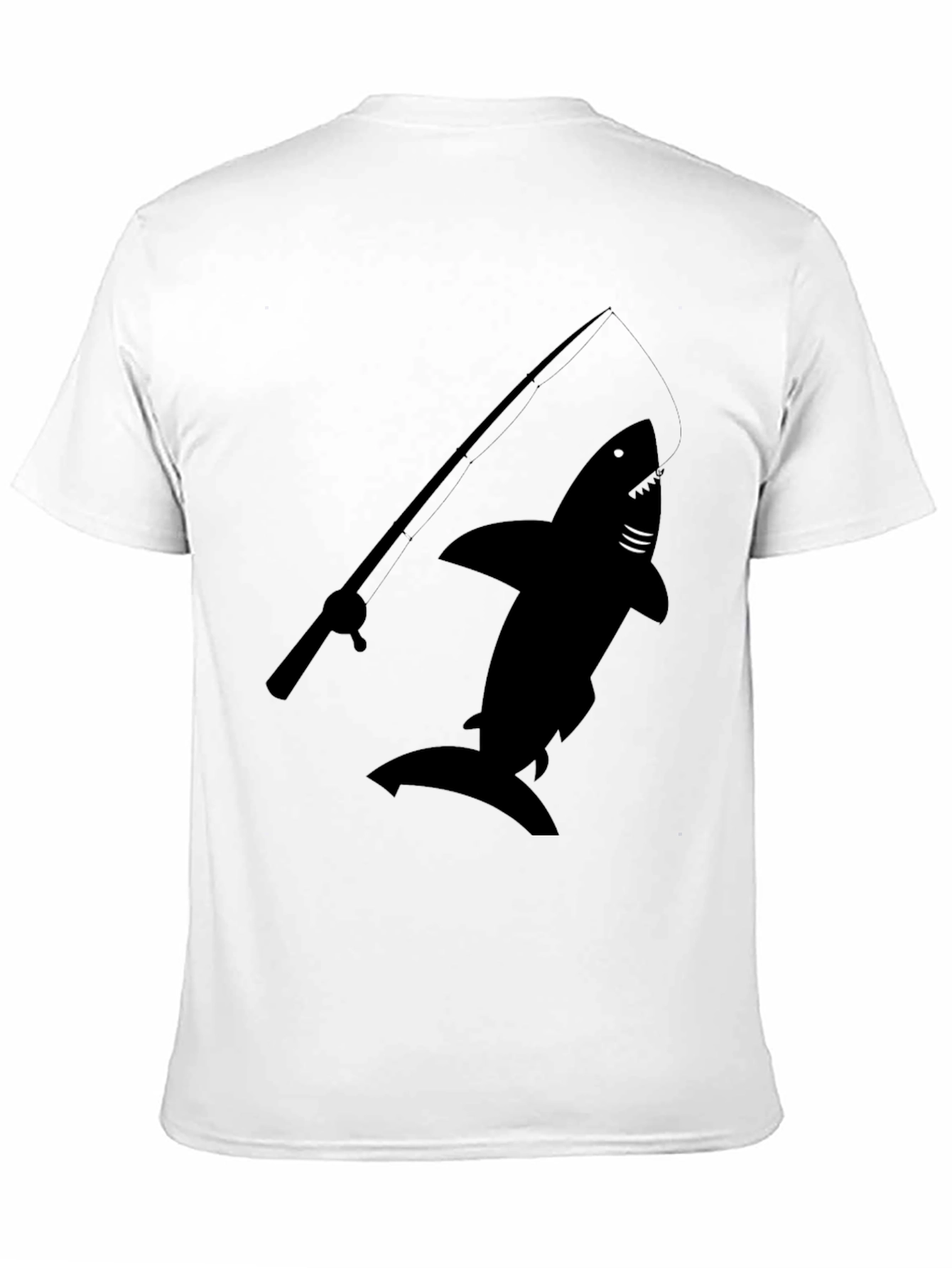 Shark Fishing Rod Graphic T-Shirt