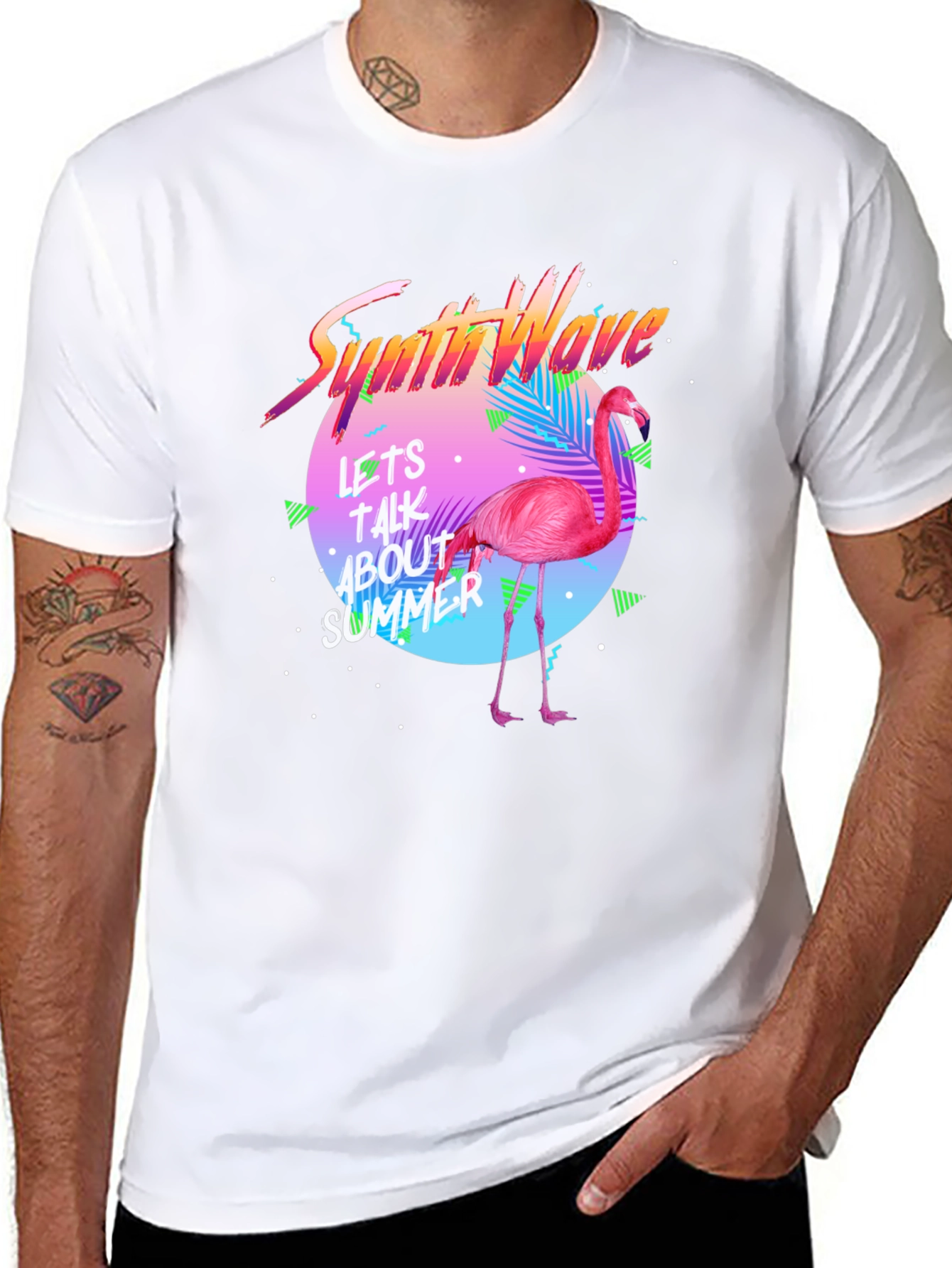 Synthwave Flamingo T-Shirt - Summer Vibes