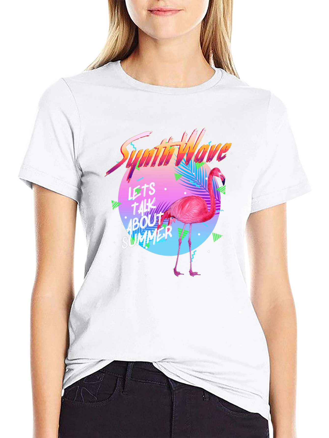 Synthwave Flamingo T-Shirt - Summer Vibes