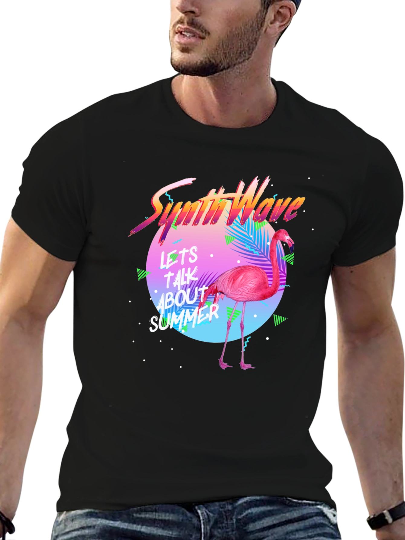 Synthwave Flamingo T-Shirt - Summer Vibes