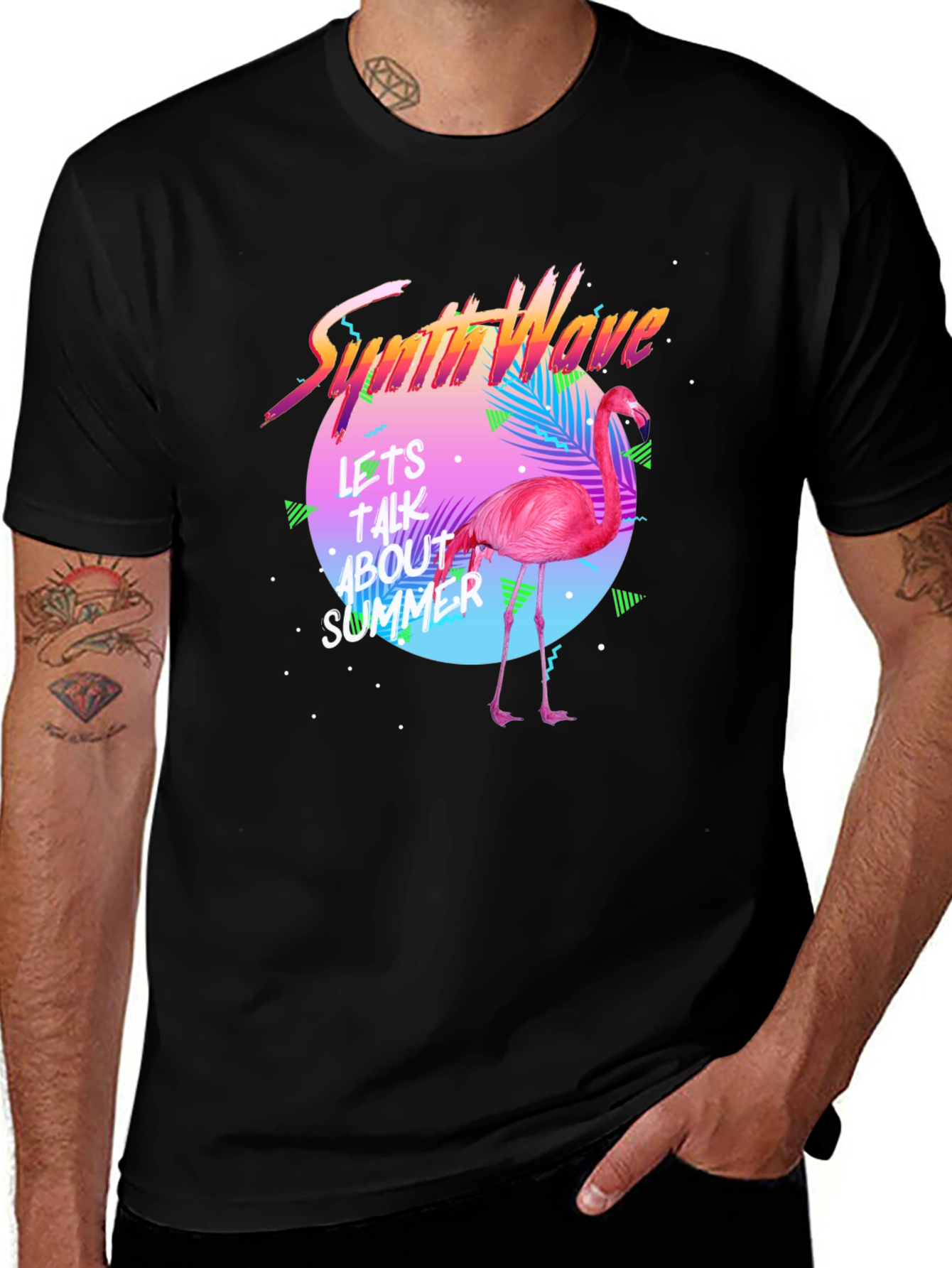 Synthwave Flamingo T-Shirt - Summer Vibes