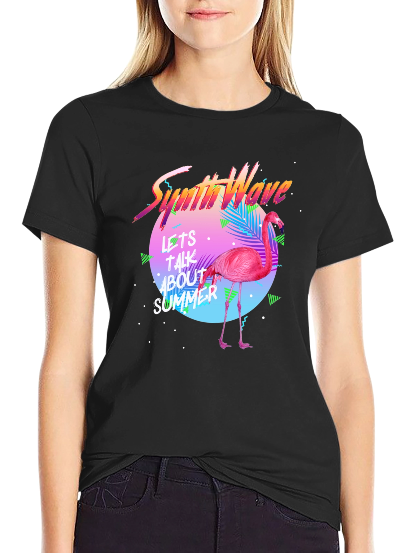 Synthwave Flamingo T-Shirt - Summer Vibes