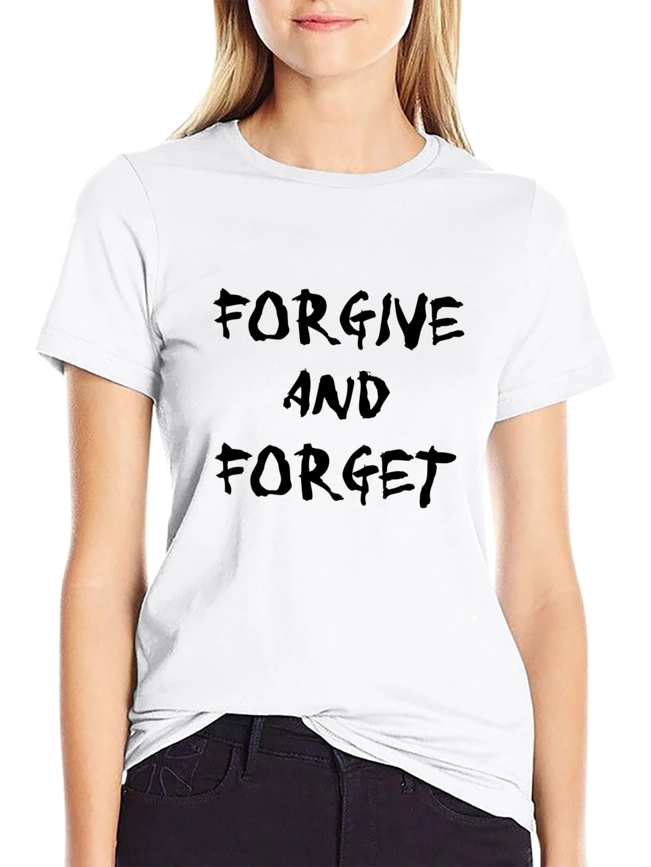 Forgive and Forget Black Graphic Tee
