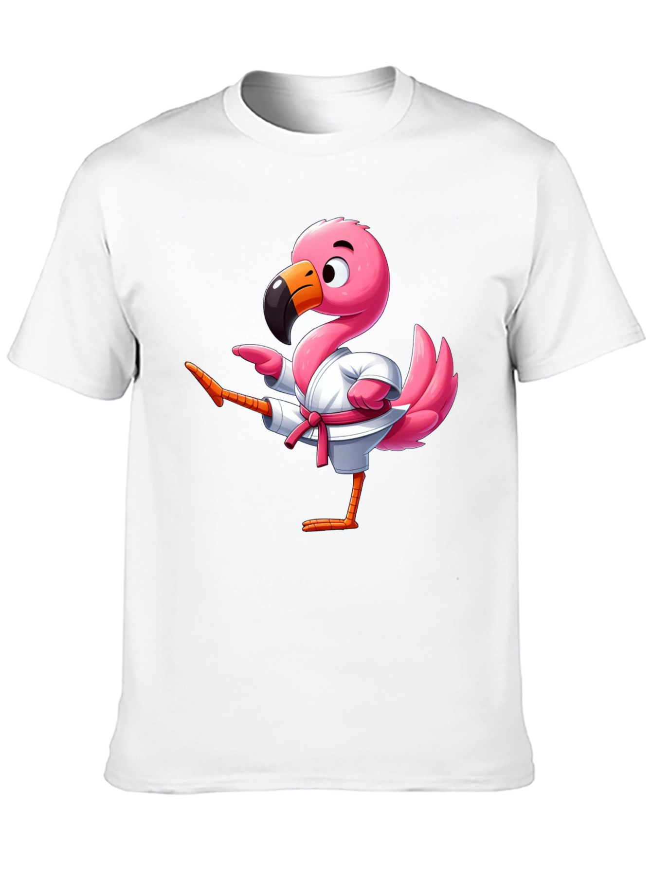Karate Flamingo Black T-Shirt