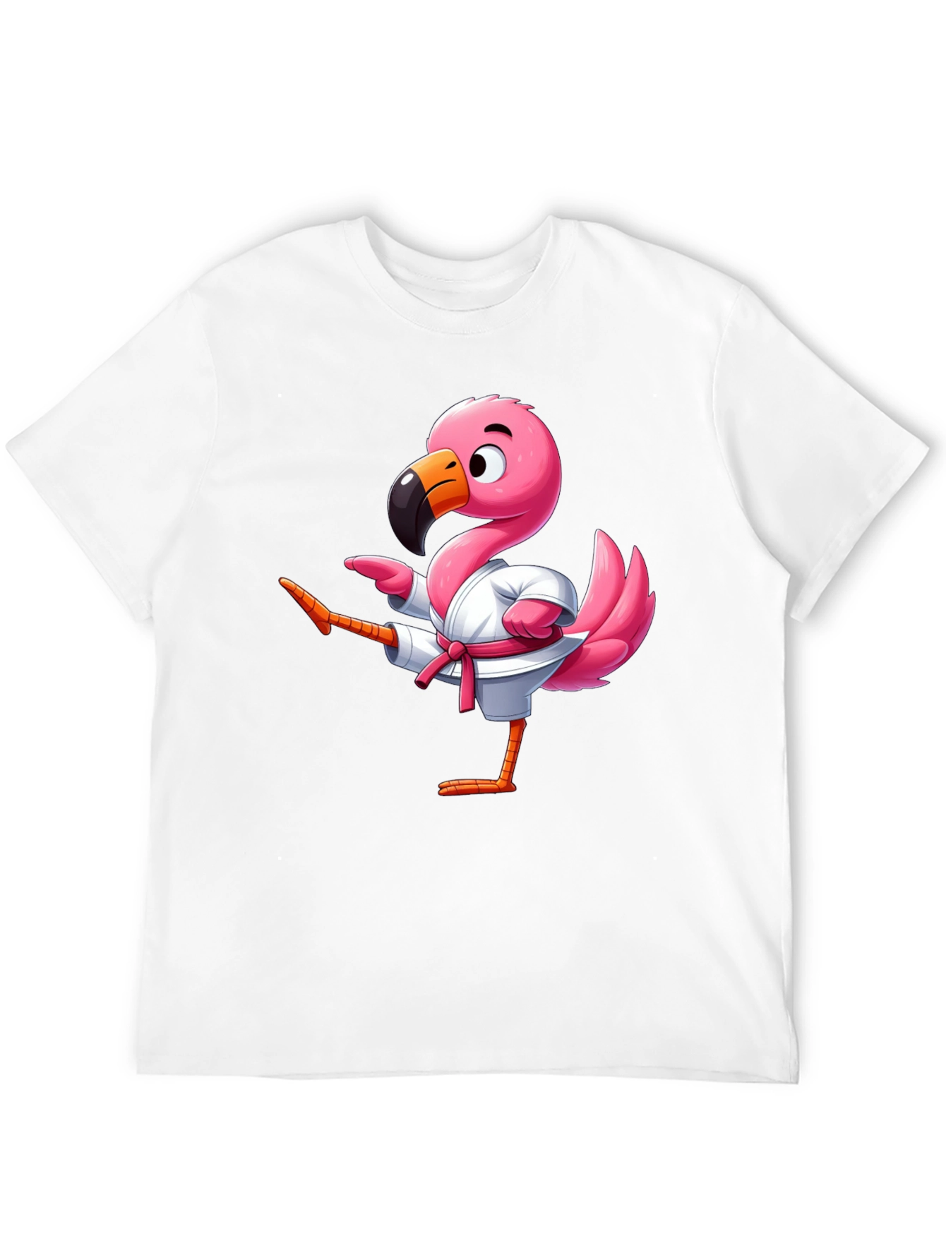 Karate Flamingo Black T-Shirt