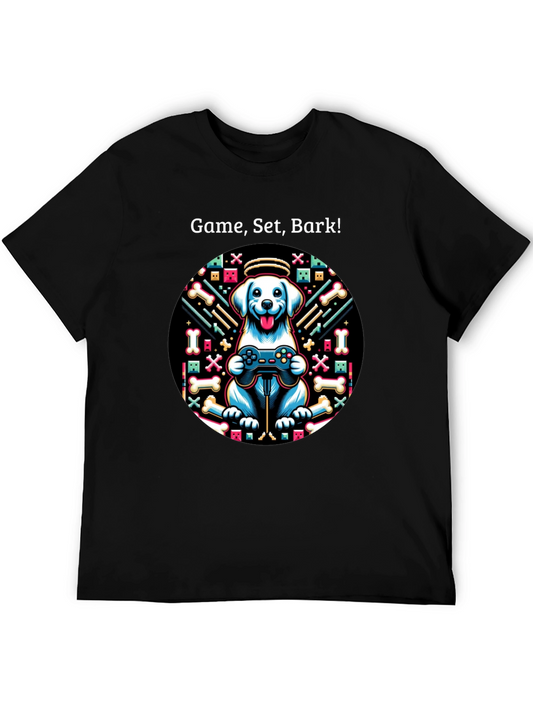 Game Set Bark! Dog Gamer T-Shirt