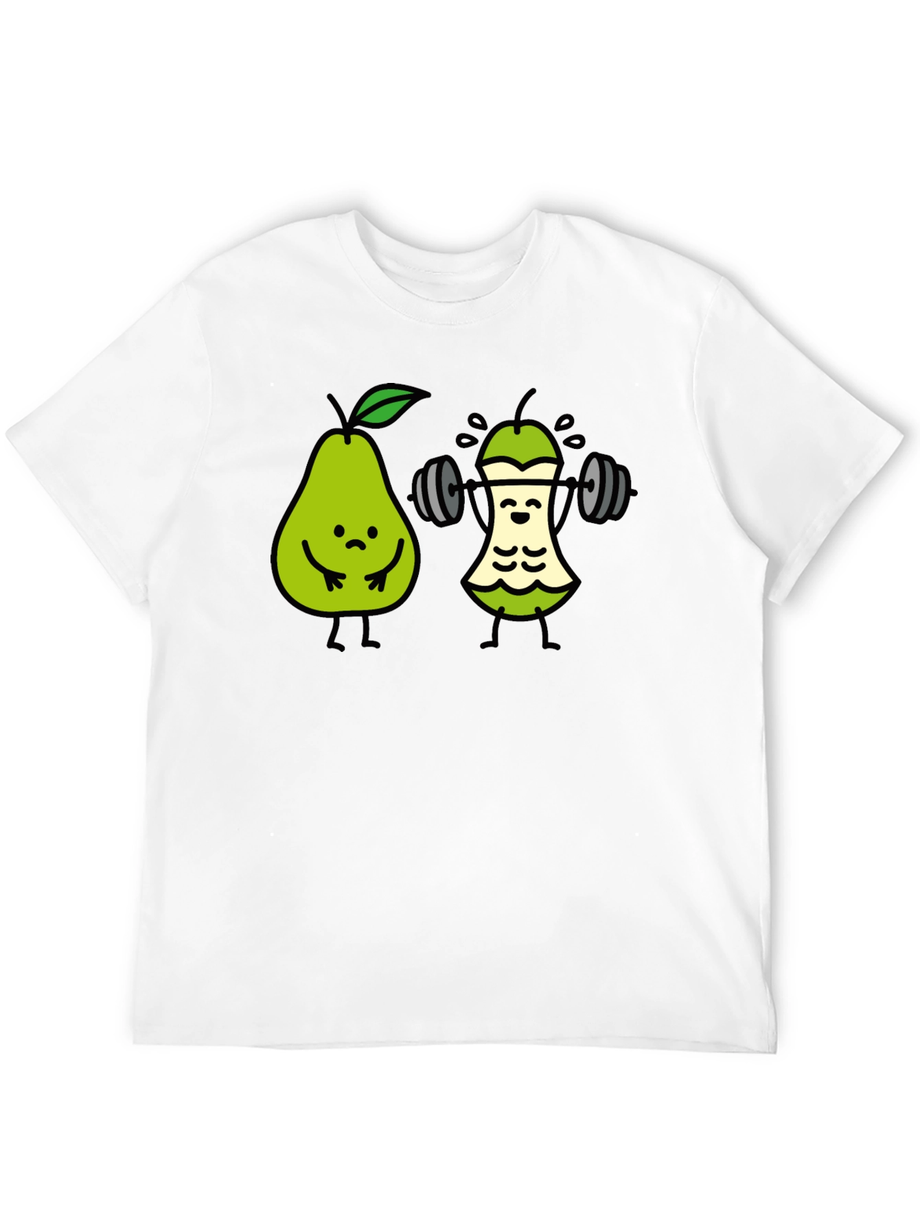 Funny Pear Workout T-Shirt - Black Cotton Tee