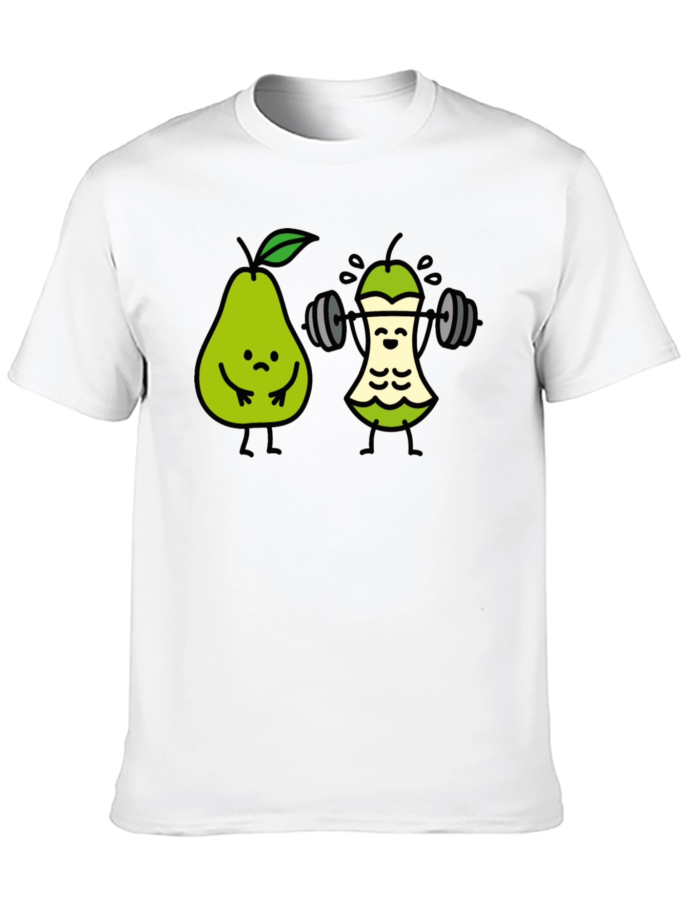 Funny Pear Workout T-Shirt - Black Cotton Tee