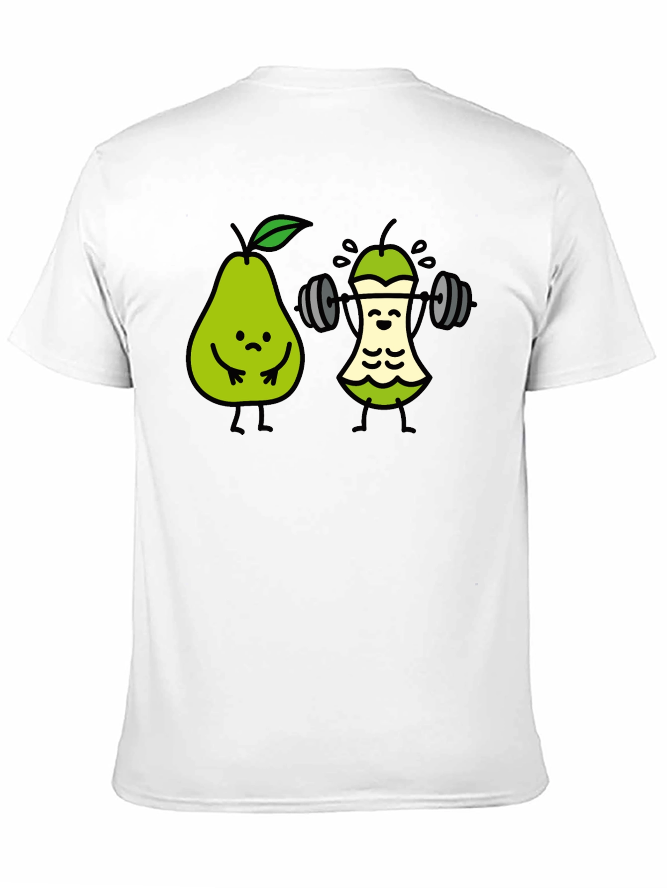 Funny Pear Workout T-Shirt - Black Cotton Tee