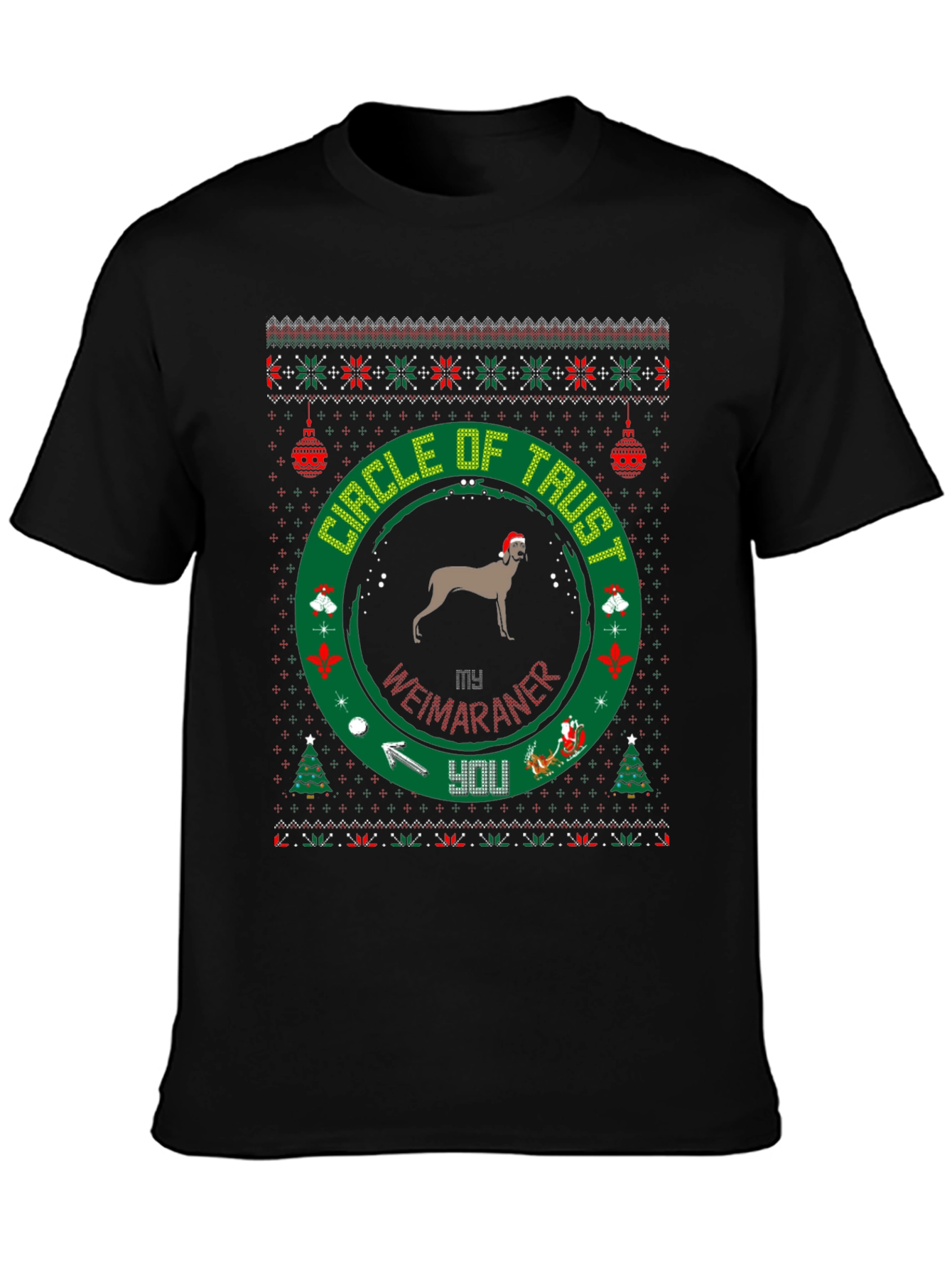 Weimaraner Circle of Trust Christmas T-Shirt