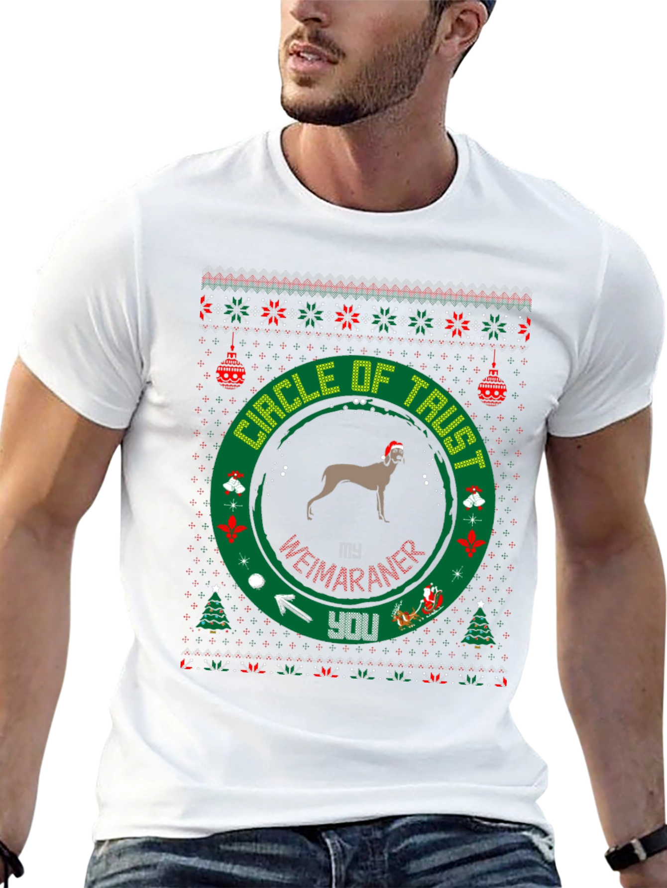 Weimaraner Circle of Trust Christmas T-Shirt