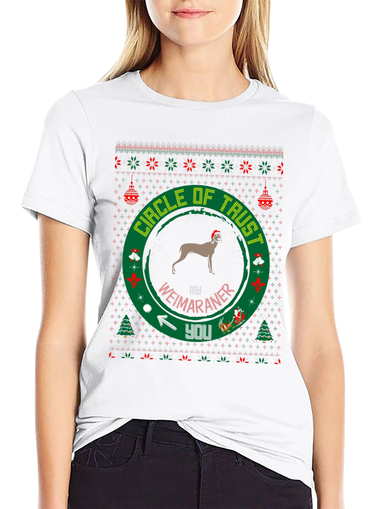 Weimaraner Circle of Trust Christmas T-Shirt