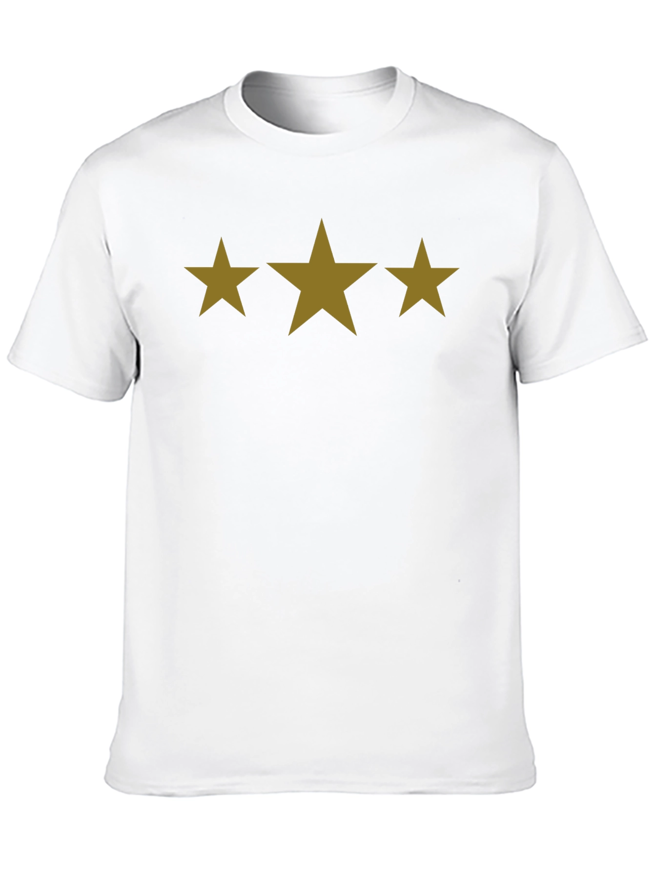 Mens Black T-Shirt with Three Gold Stars